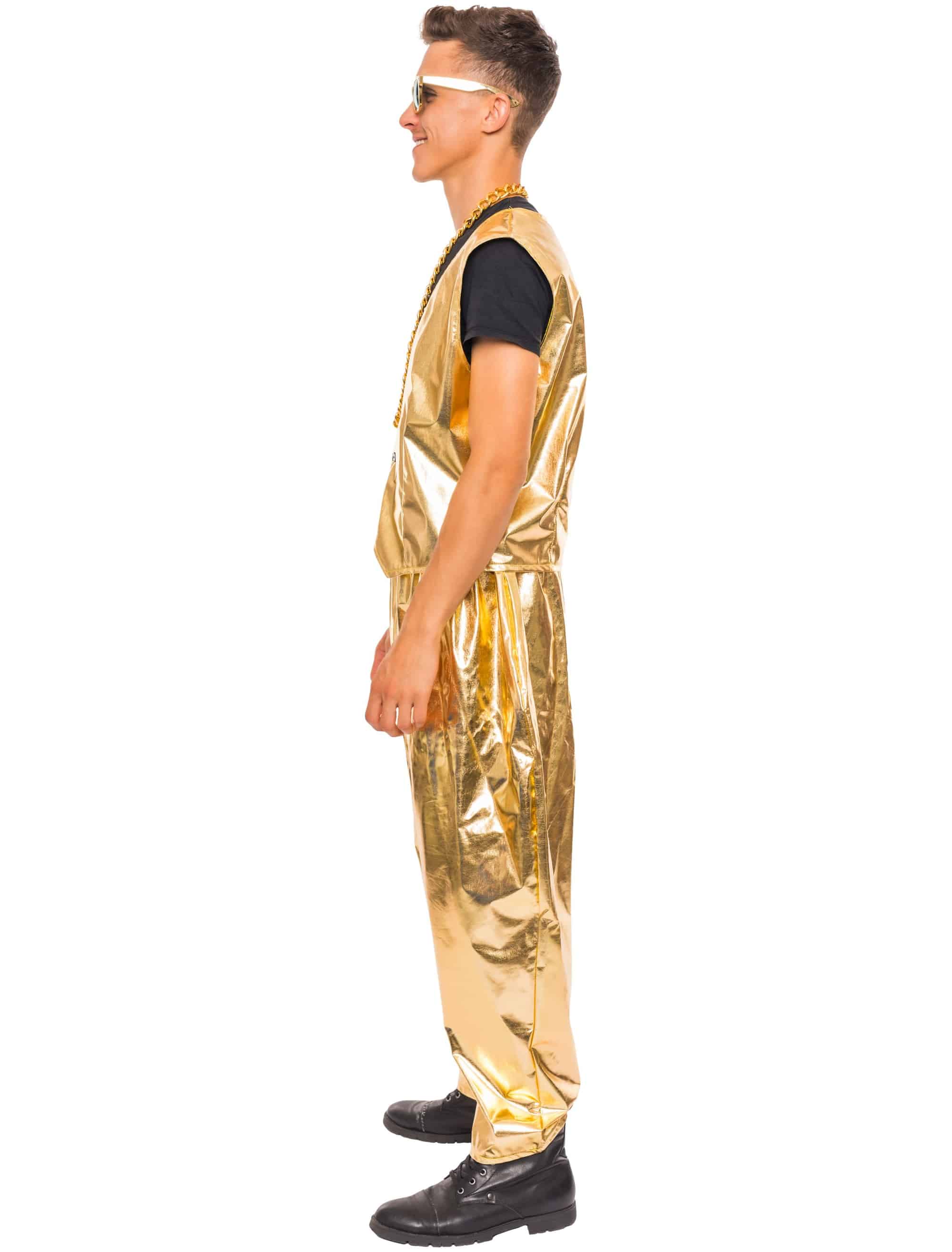 Anzug Rapper 2 tlg. Metallic Herren gold M