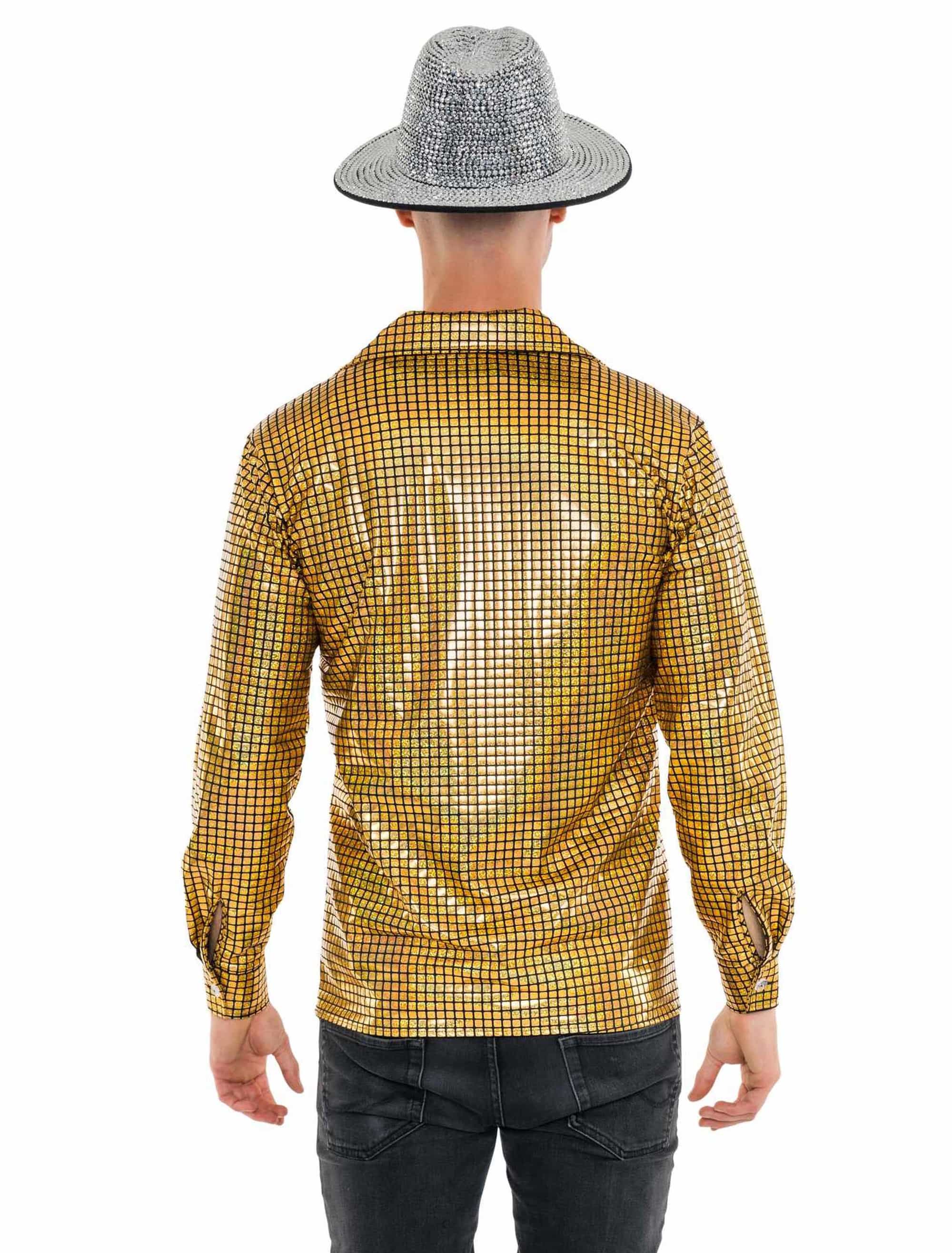 Hemd metallic Herren gold S