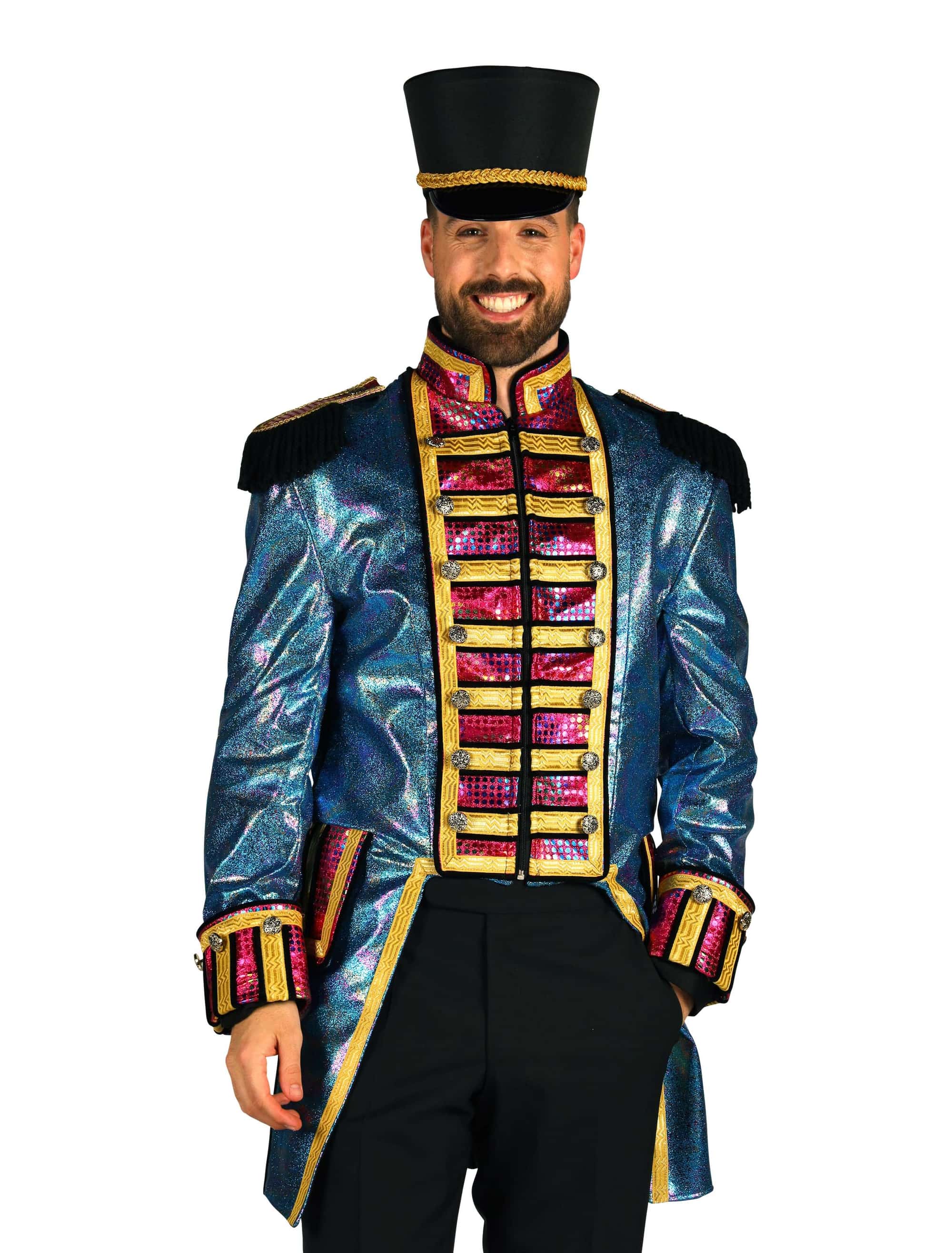 Jacke Zirkusdirektor metallic Herren türkis L