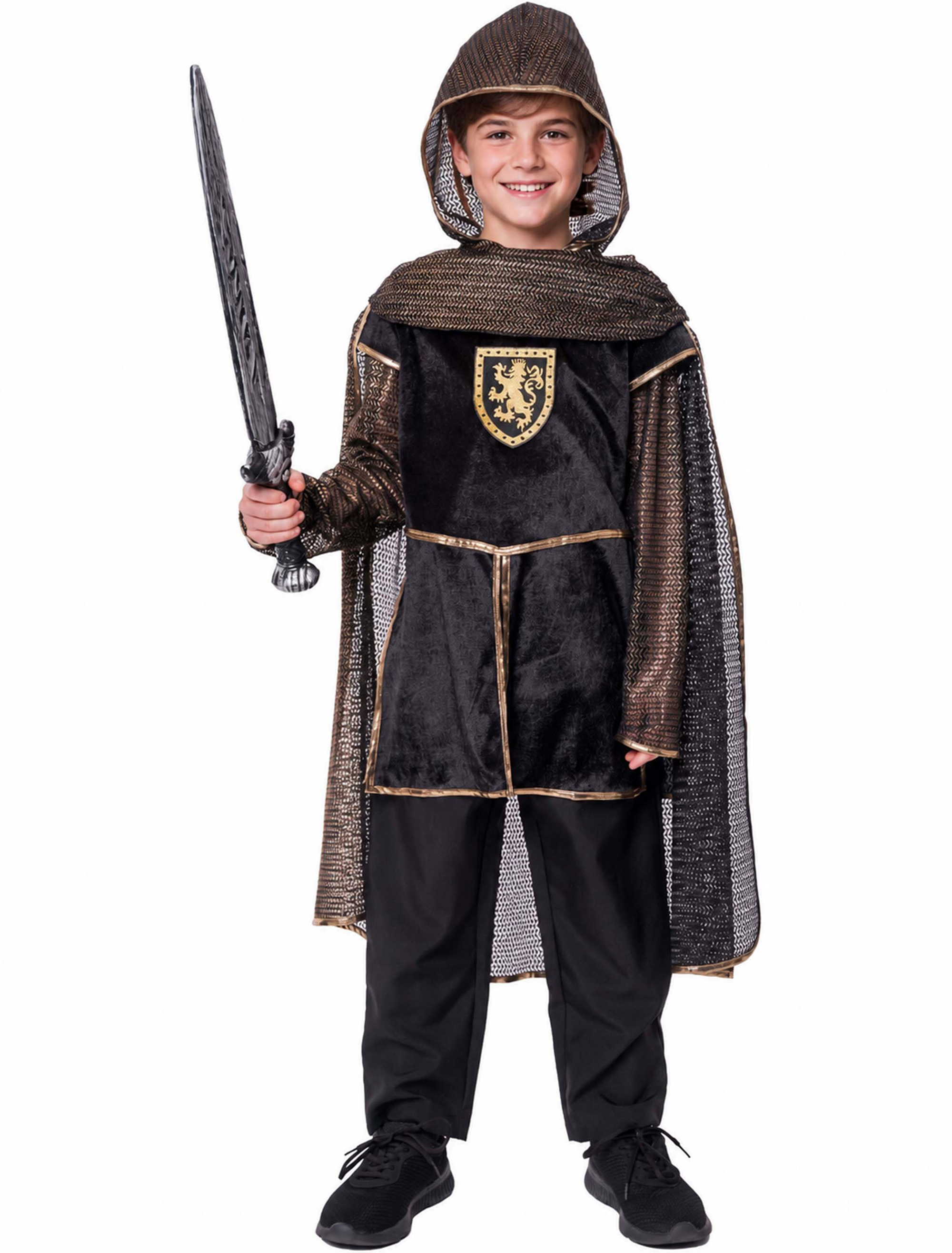Kostüm Ritter 2-tlg. Kinder gold/schwarz 104/116