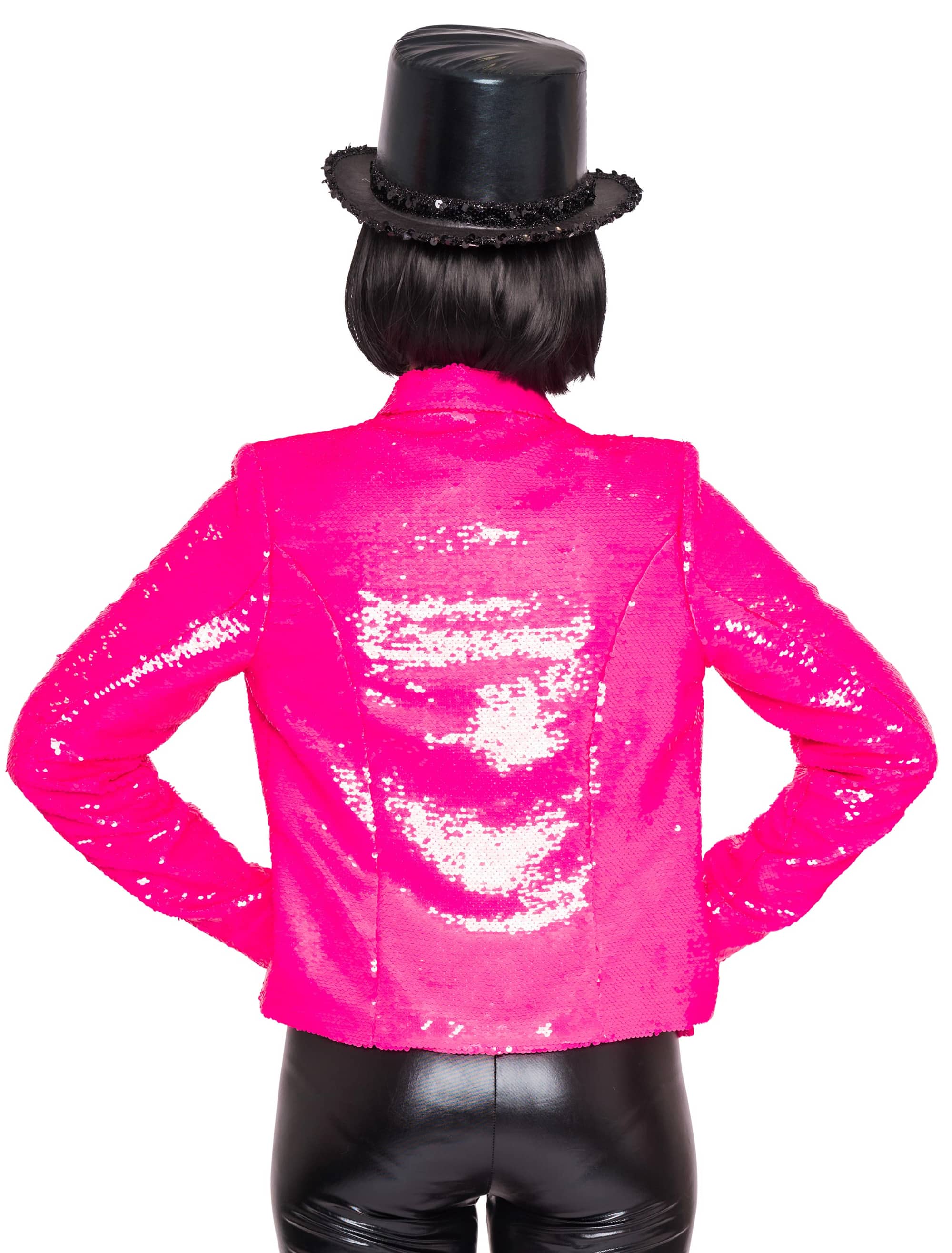 Jacke Pailletten Damen pink XS
