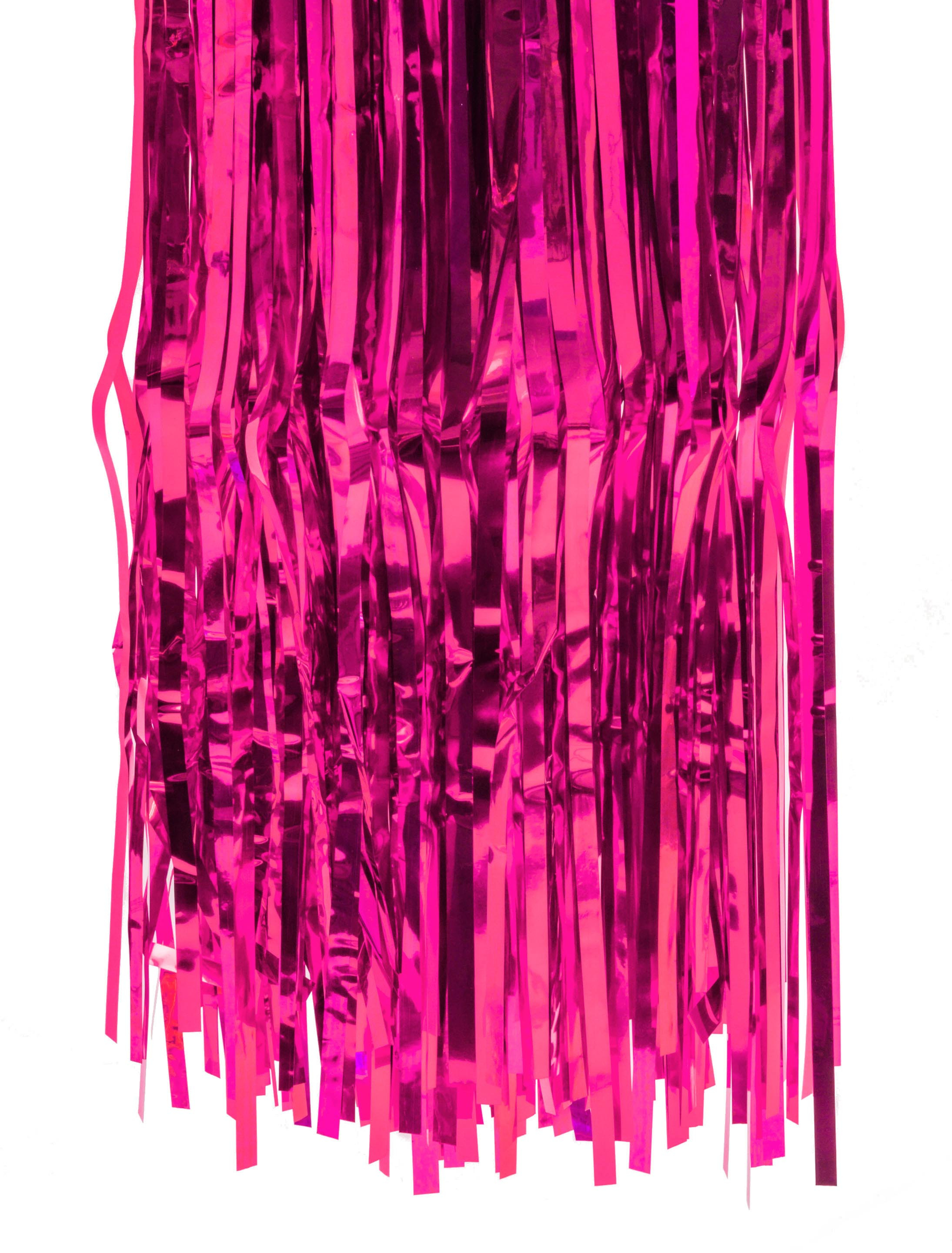 Tischrock Lametta metallic 0,7m x 4,2m Unifarben pink