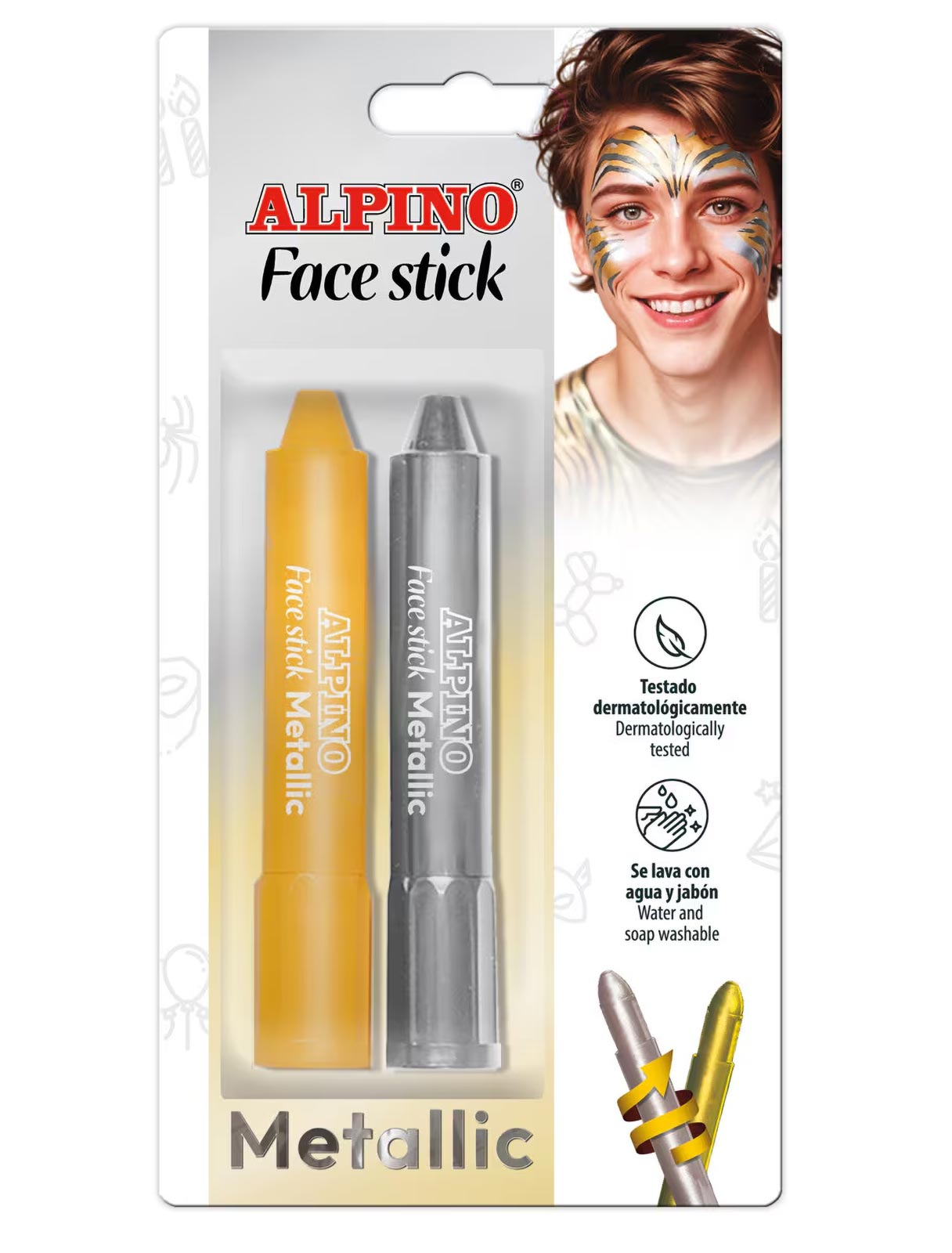 Schminkstifte 2 Stk. Metallic gold/silber
