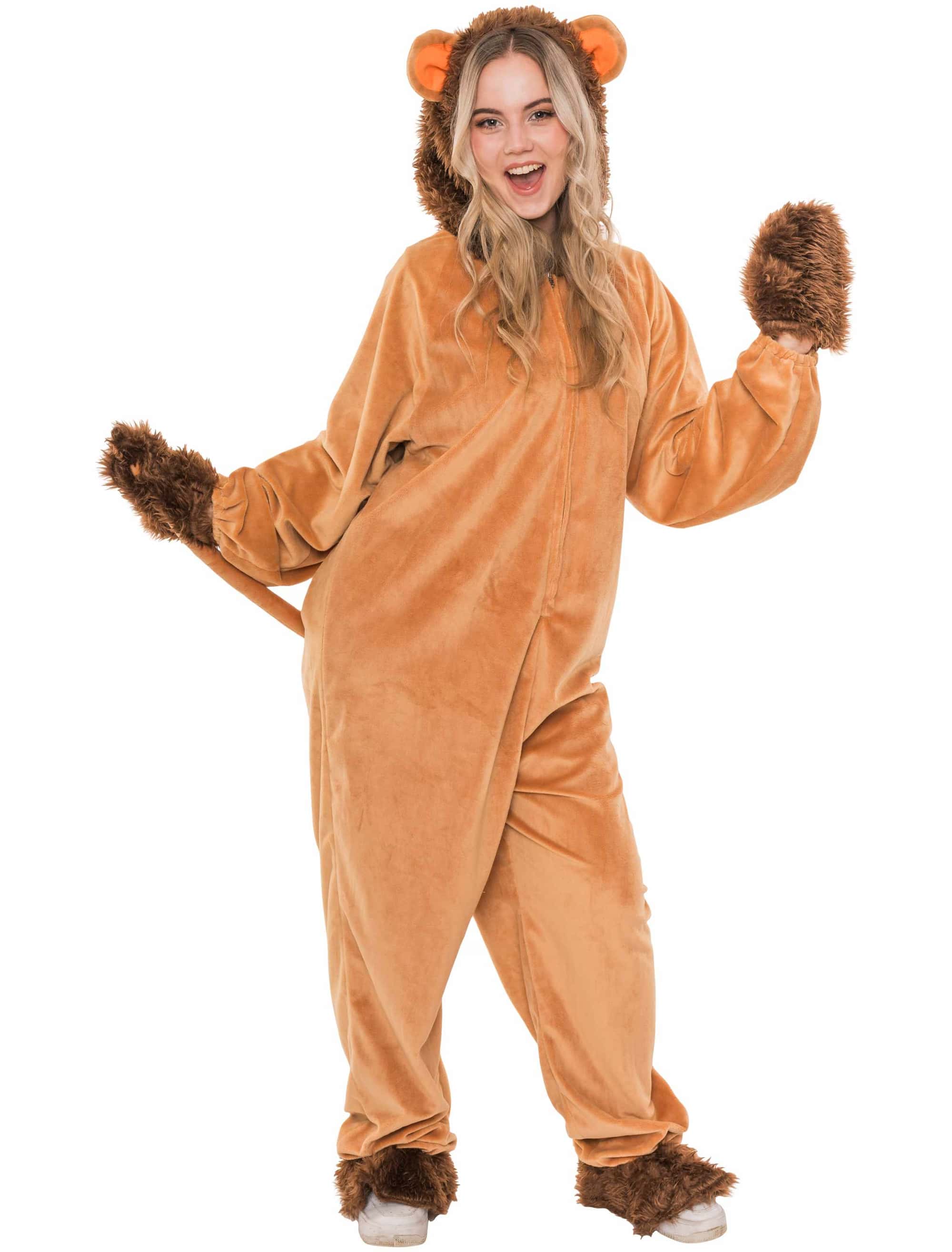 Overall Plüsch Löwe Damen braun 34/36