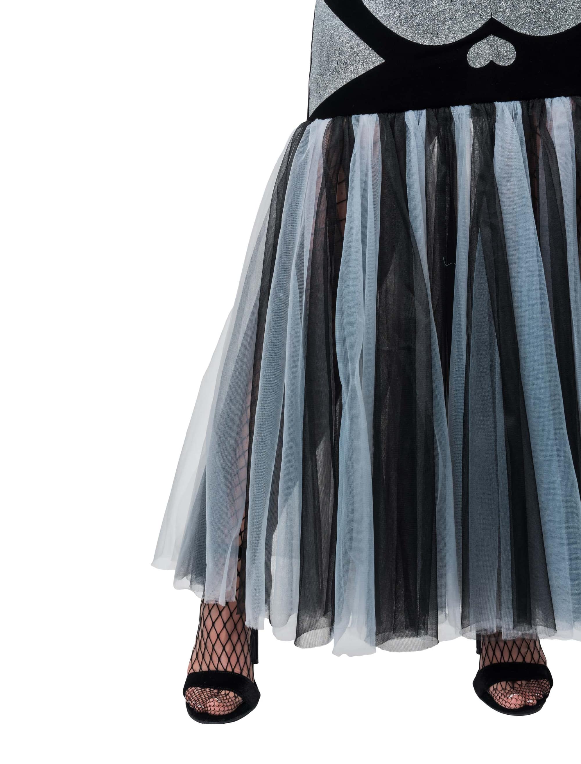 Kleid mit Skelett-Print Damen schwarz/silber S/M