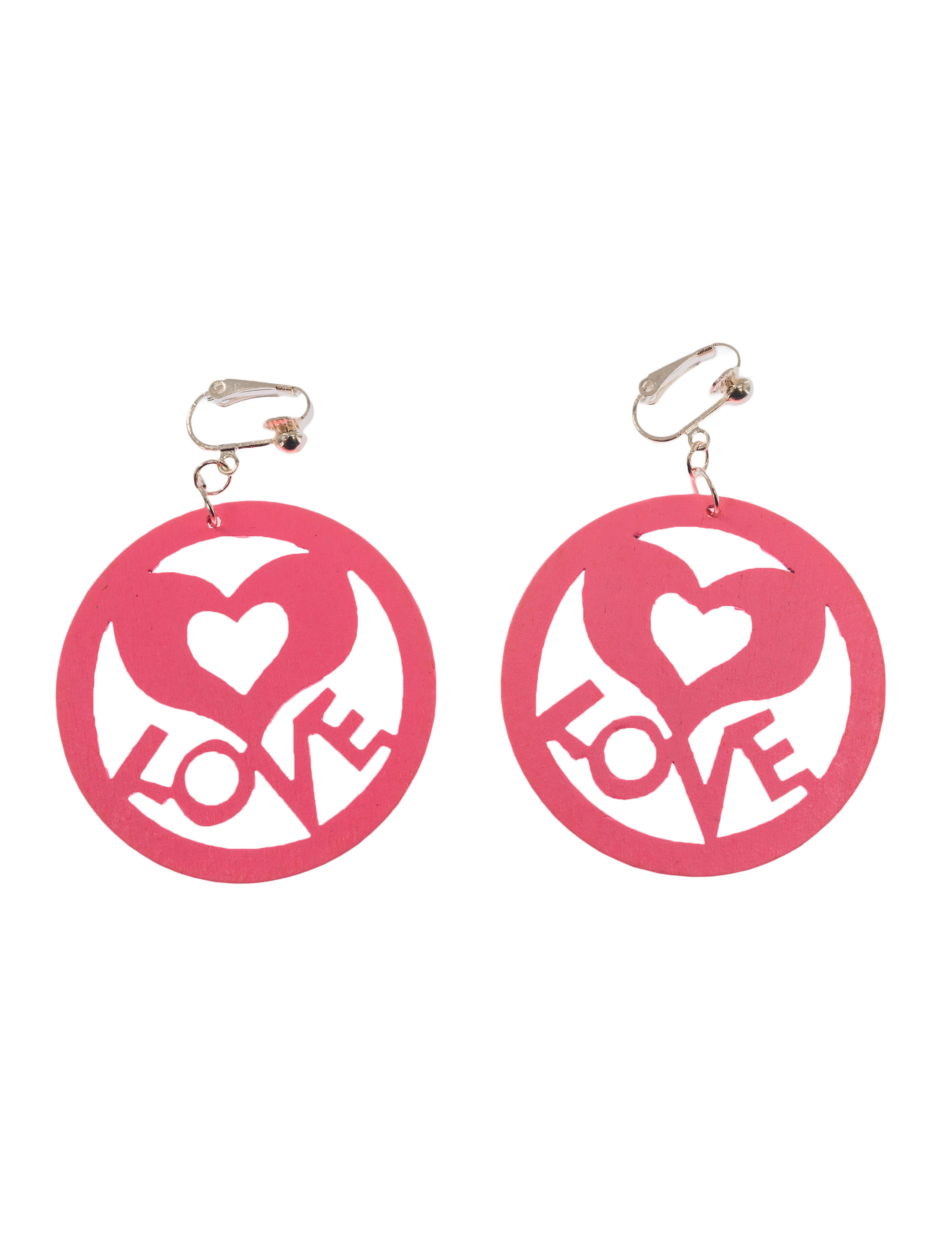 Ohrclips Love Herz rosa