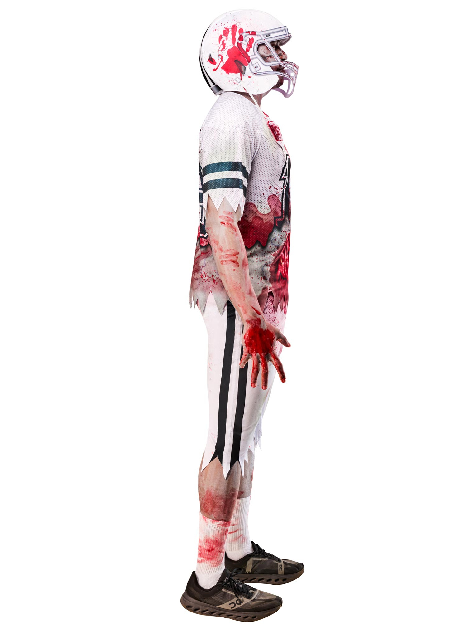 Kostüm Zombie Footballer 3-tlg. Herren weiß/rot L