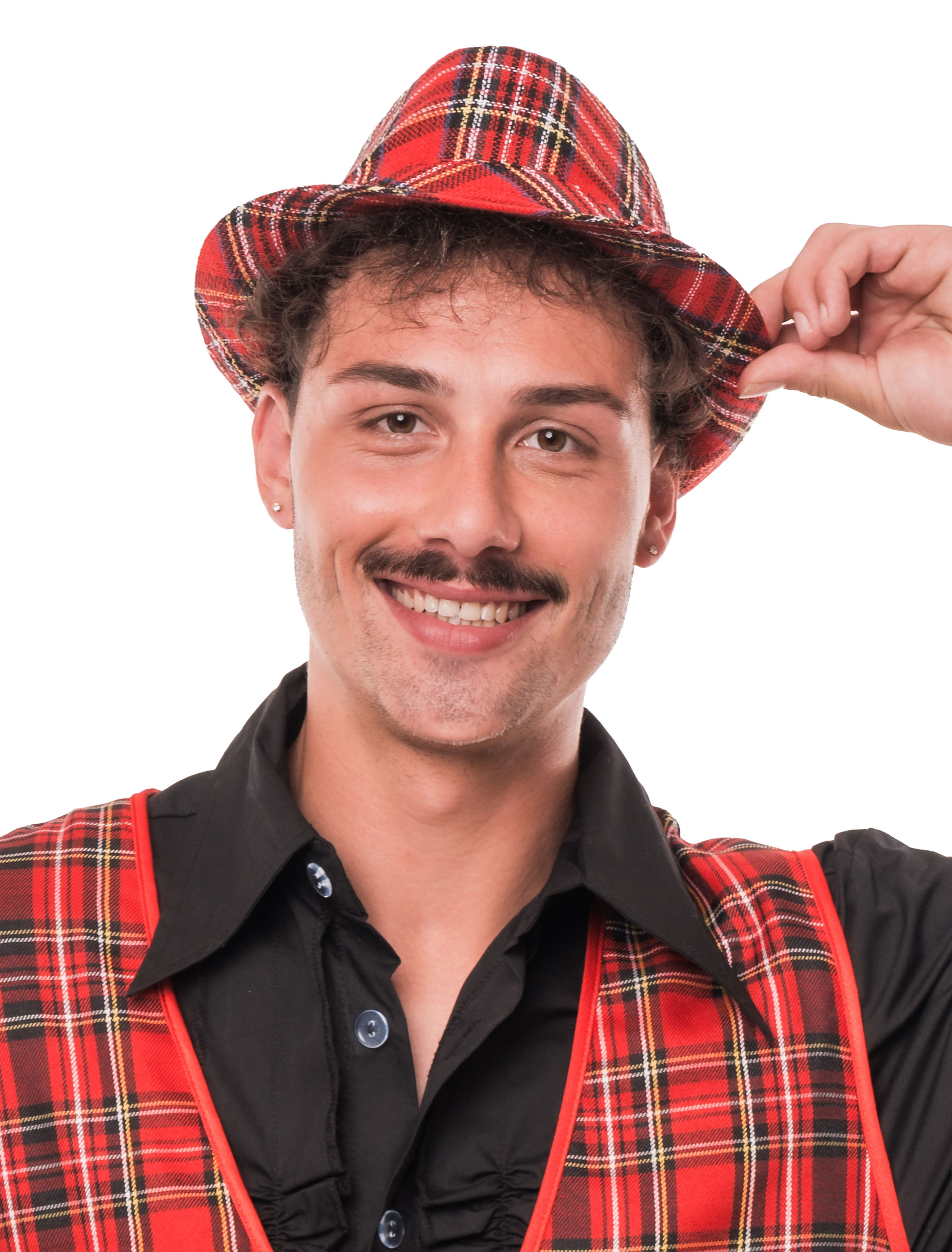 Gangsterhut kariert rot 58
