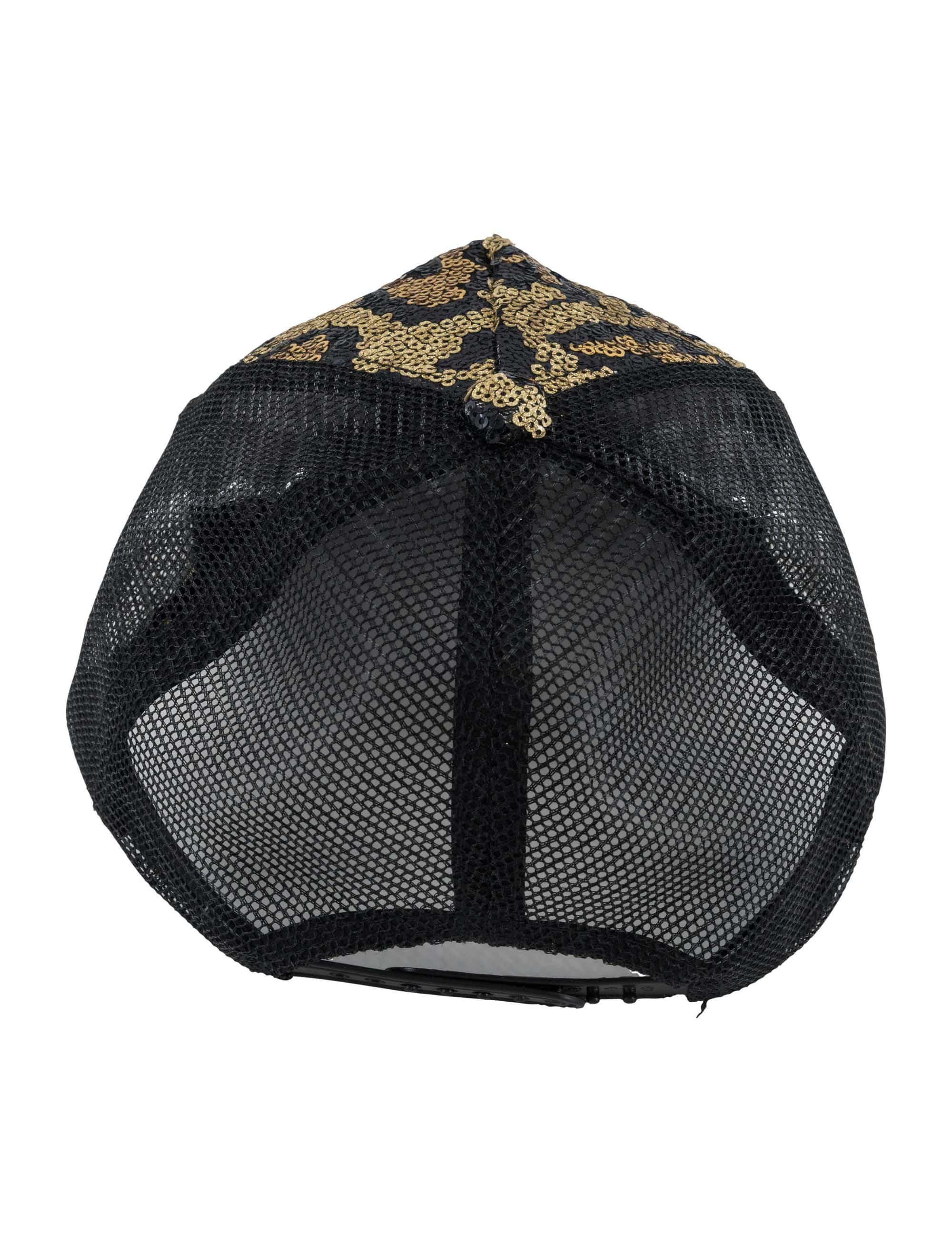 Baseballcap Pailletten Leopard schwarz/gold one size