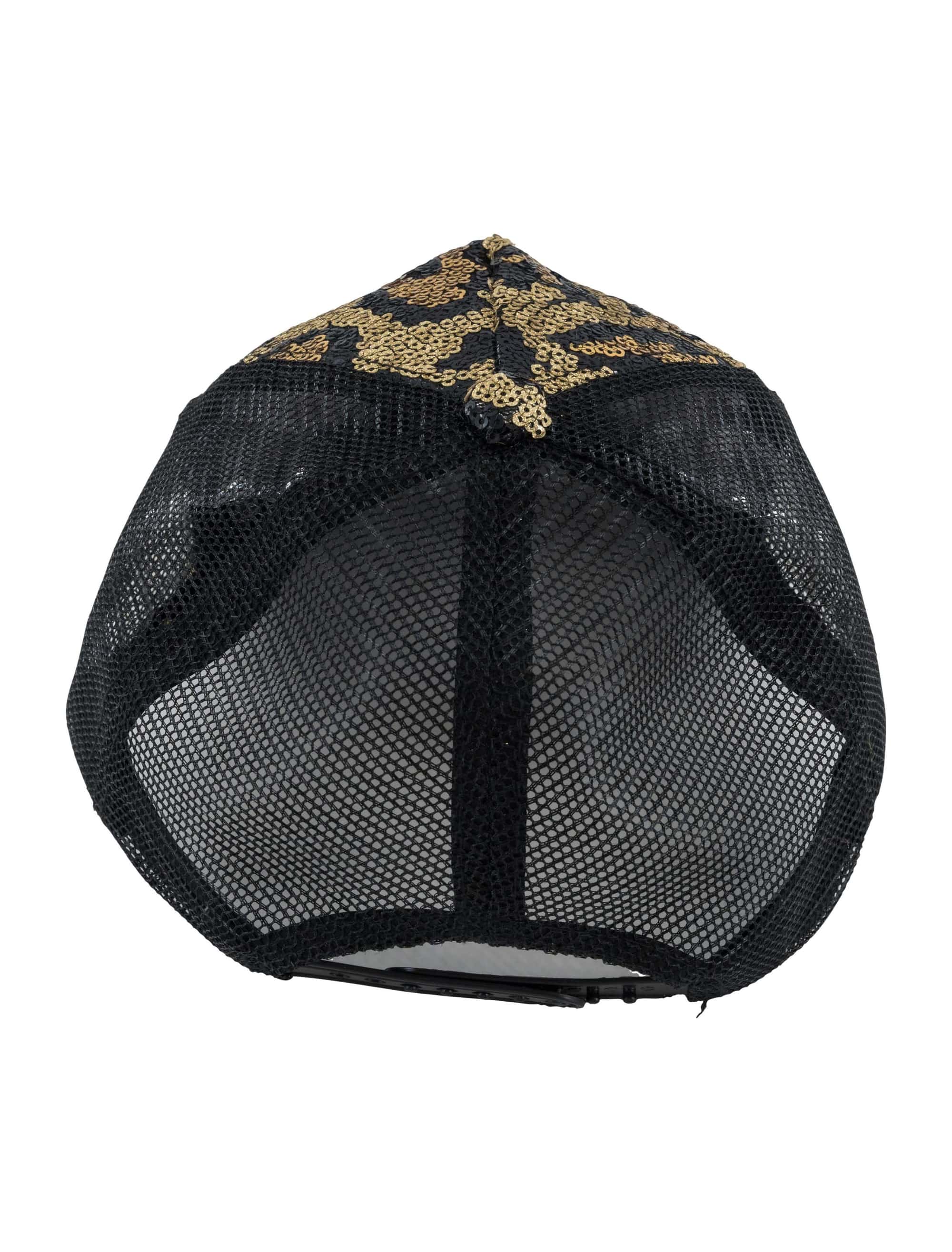 Baseballcap Pailletten Leopard schwarz/gold one size