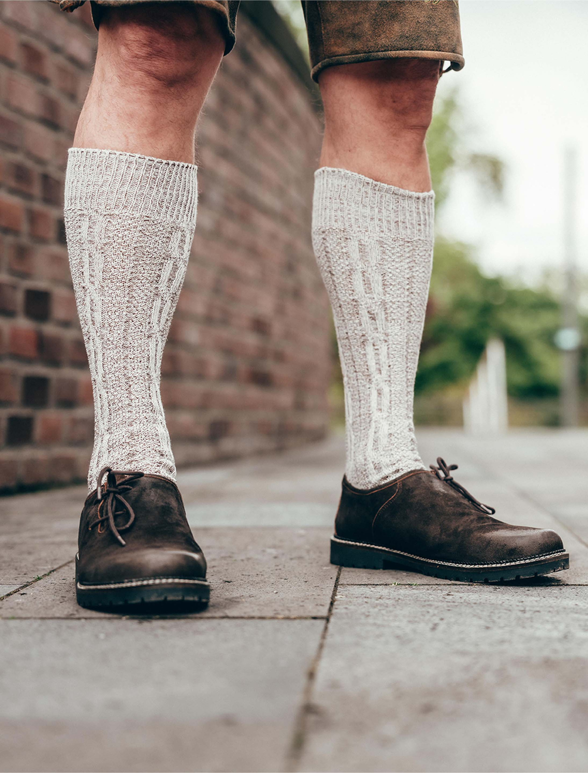 Trachtensocken lang beige/braun 43-46