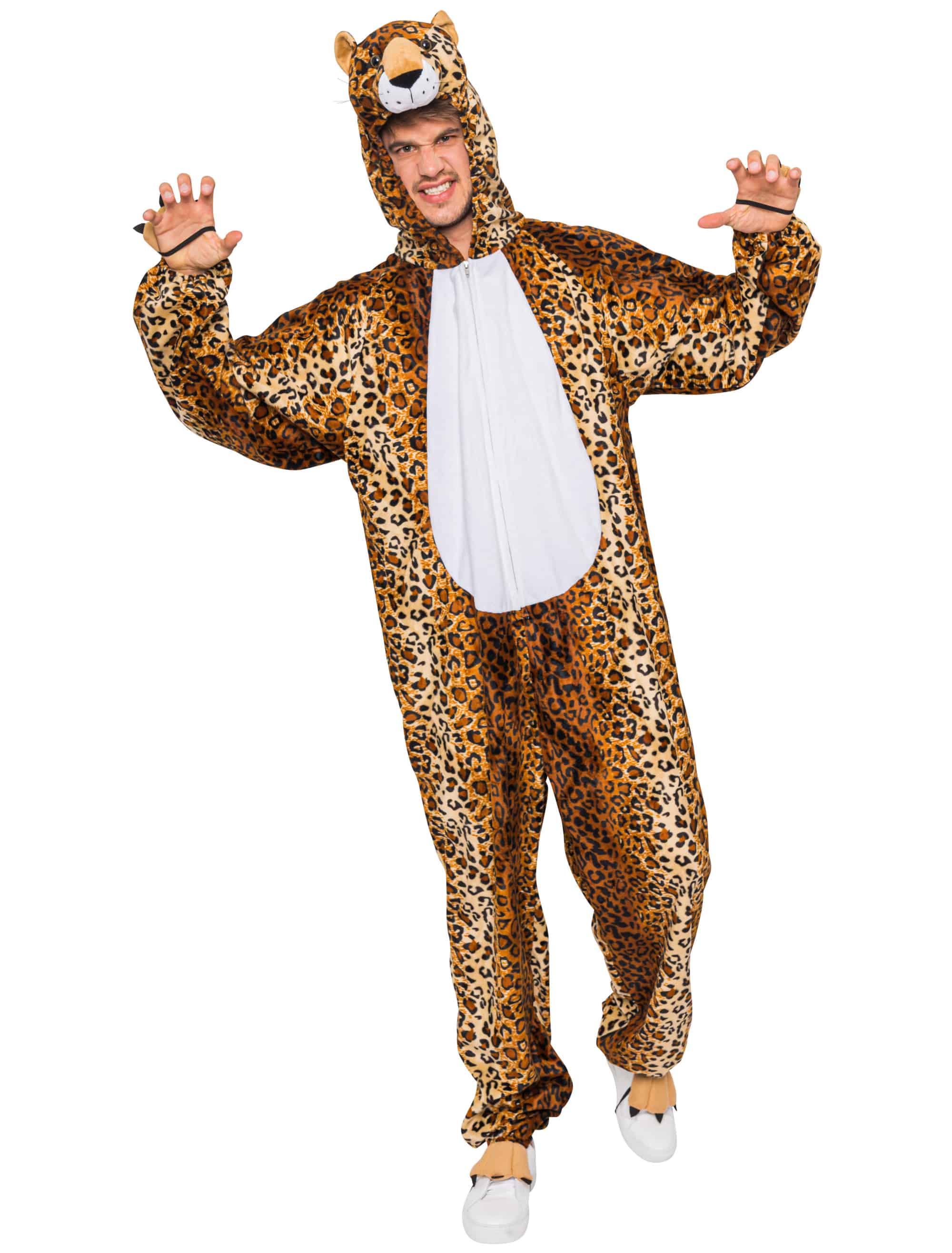 Overall Leopard Plüsch Herren braun 56-58