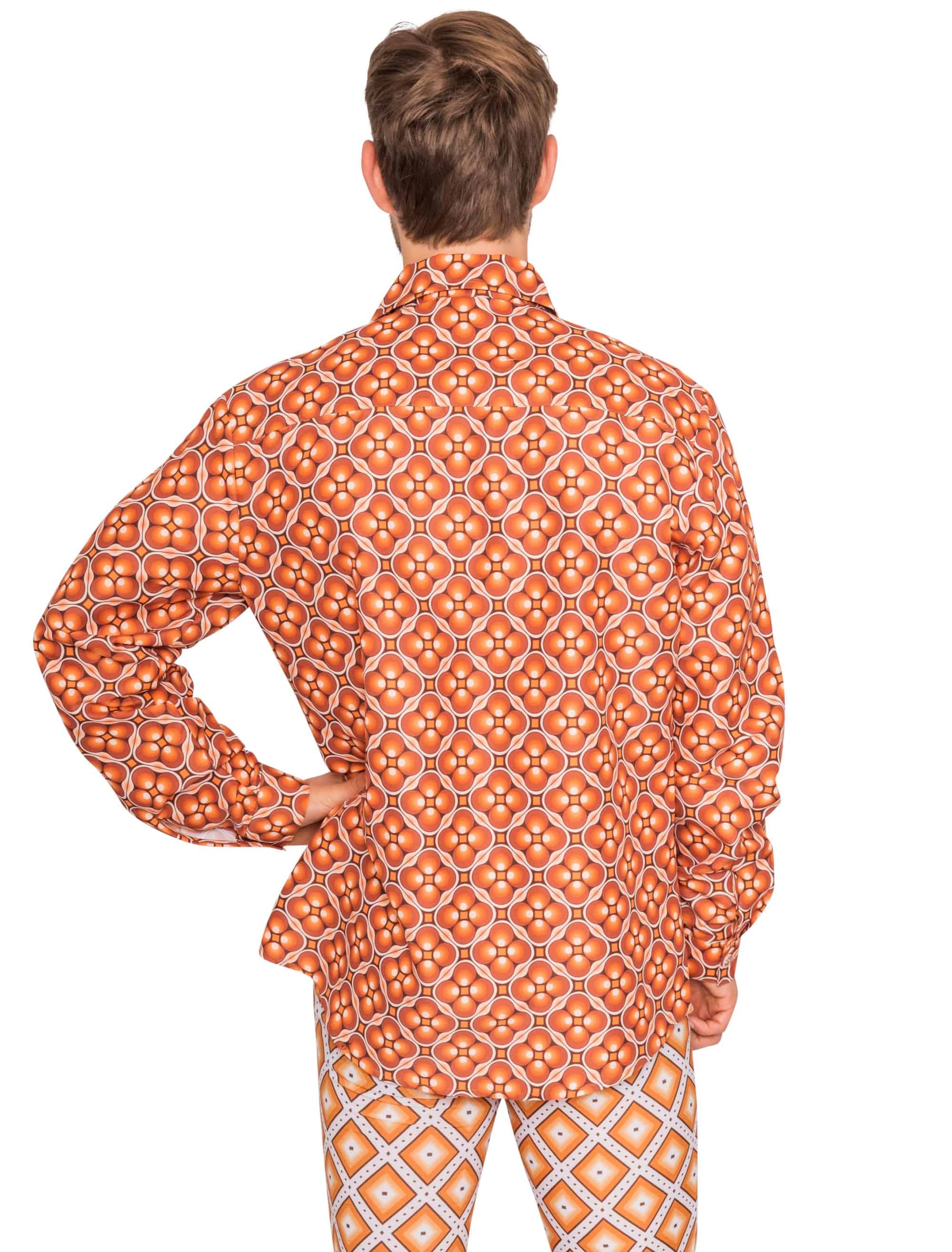 Hemd 70er Jahre Herren orange 3XL