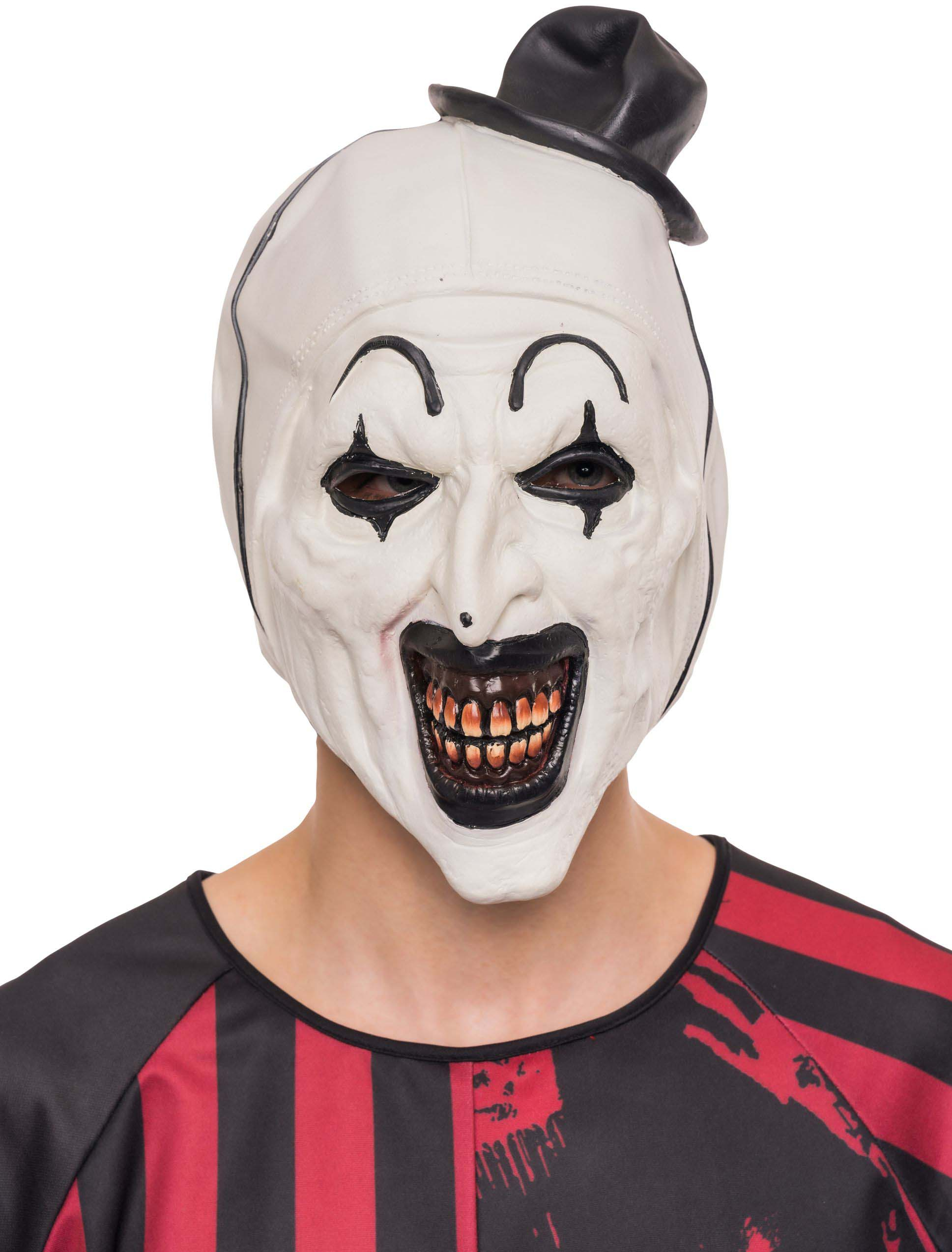 Latexmaske Terrifier schwarz/weiß