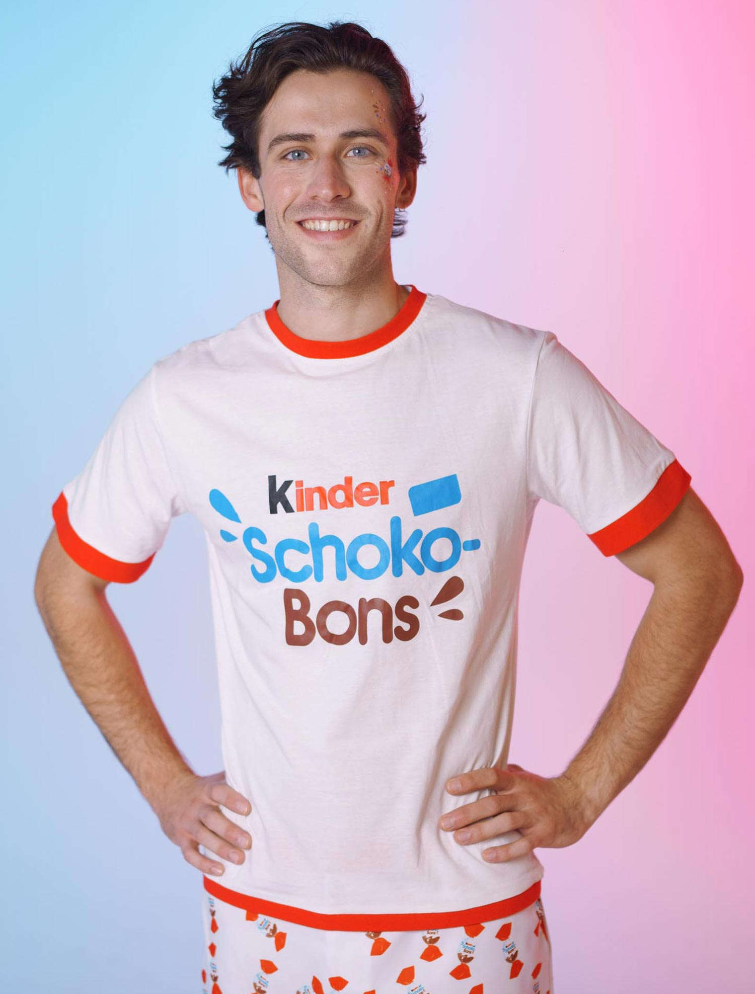 T-Shirt kinder Schoko-Bons Herren rot/weiß 5XL
