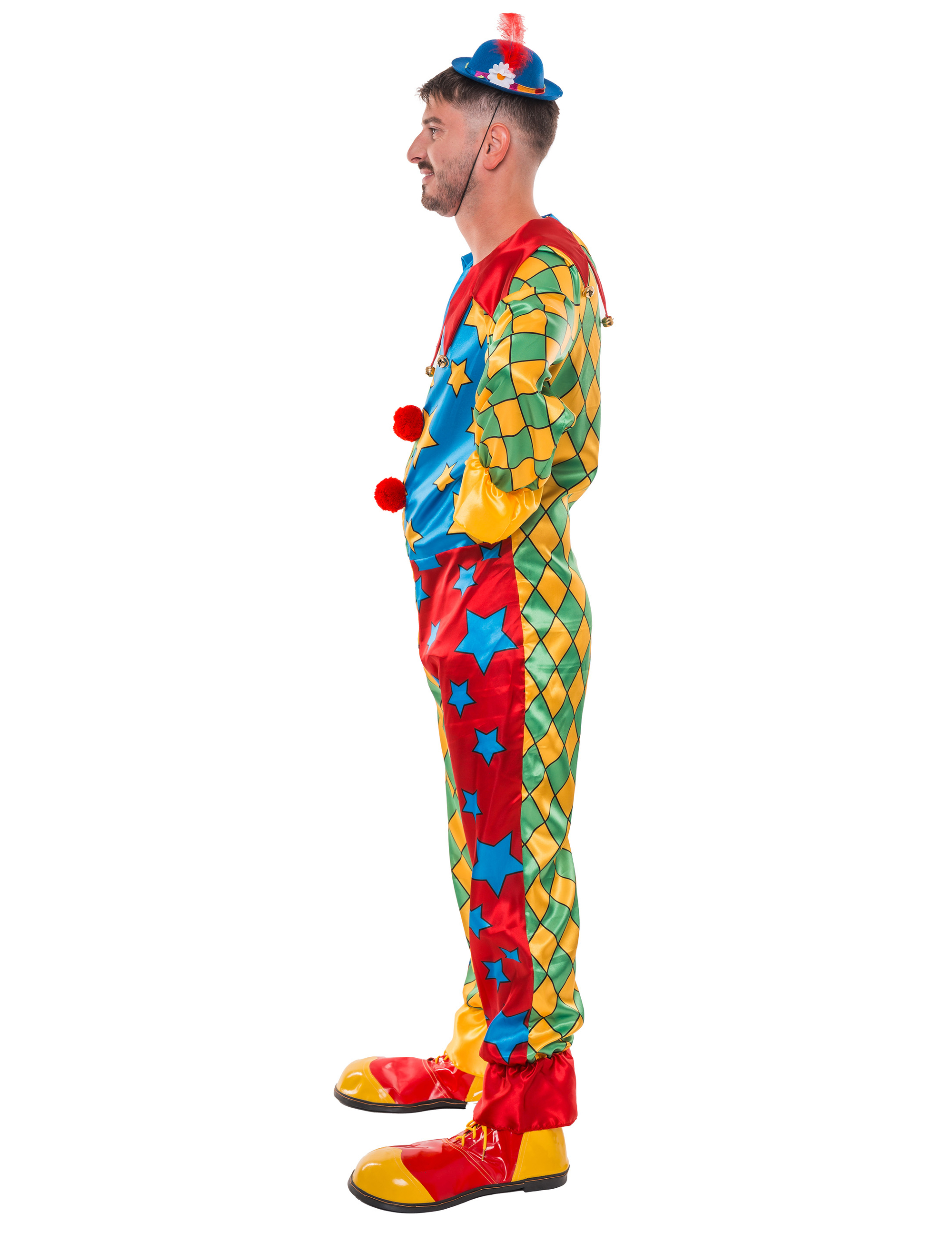 Overall Harlekin mit Glöckchen bunt S/M