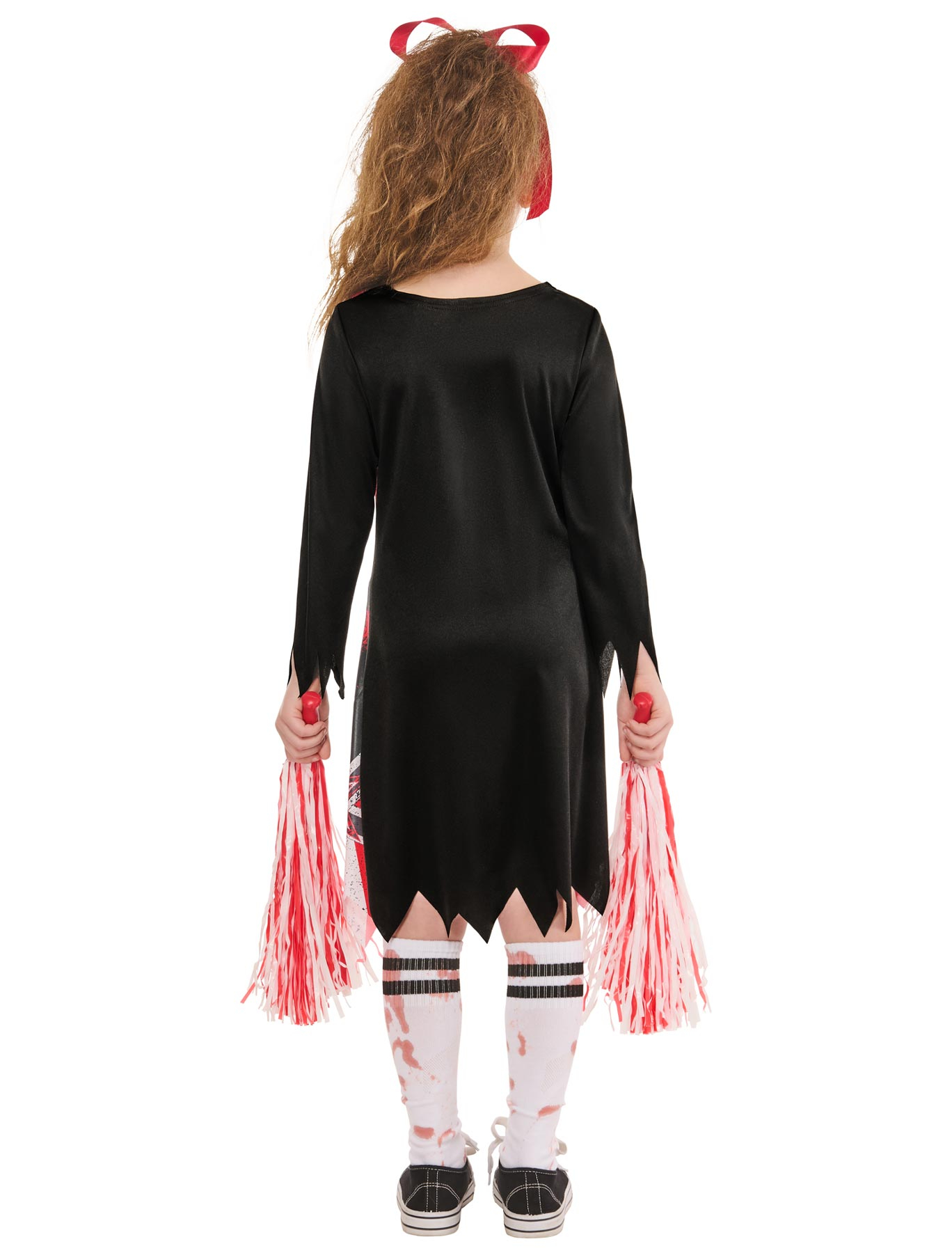 Kleid Zombie Cheerleader 2-tlg. Kinder schwarz/weiß/rot 134/140