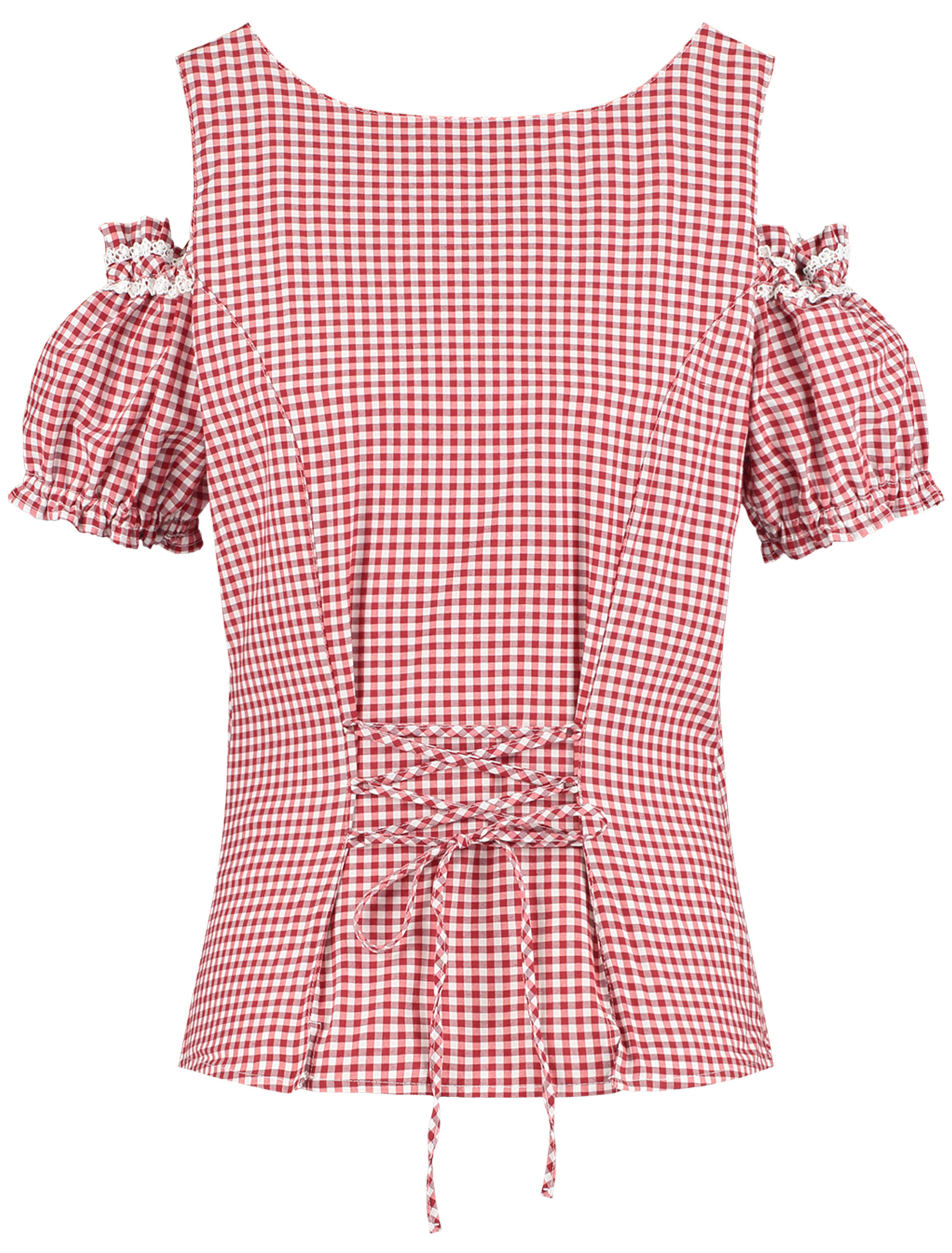 Trachtenbluse mit Trägern Damen rot/weiß 36