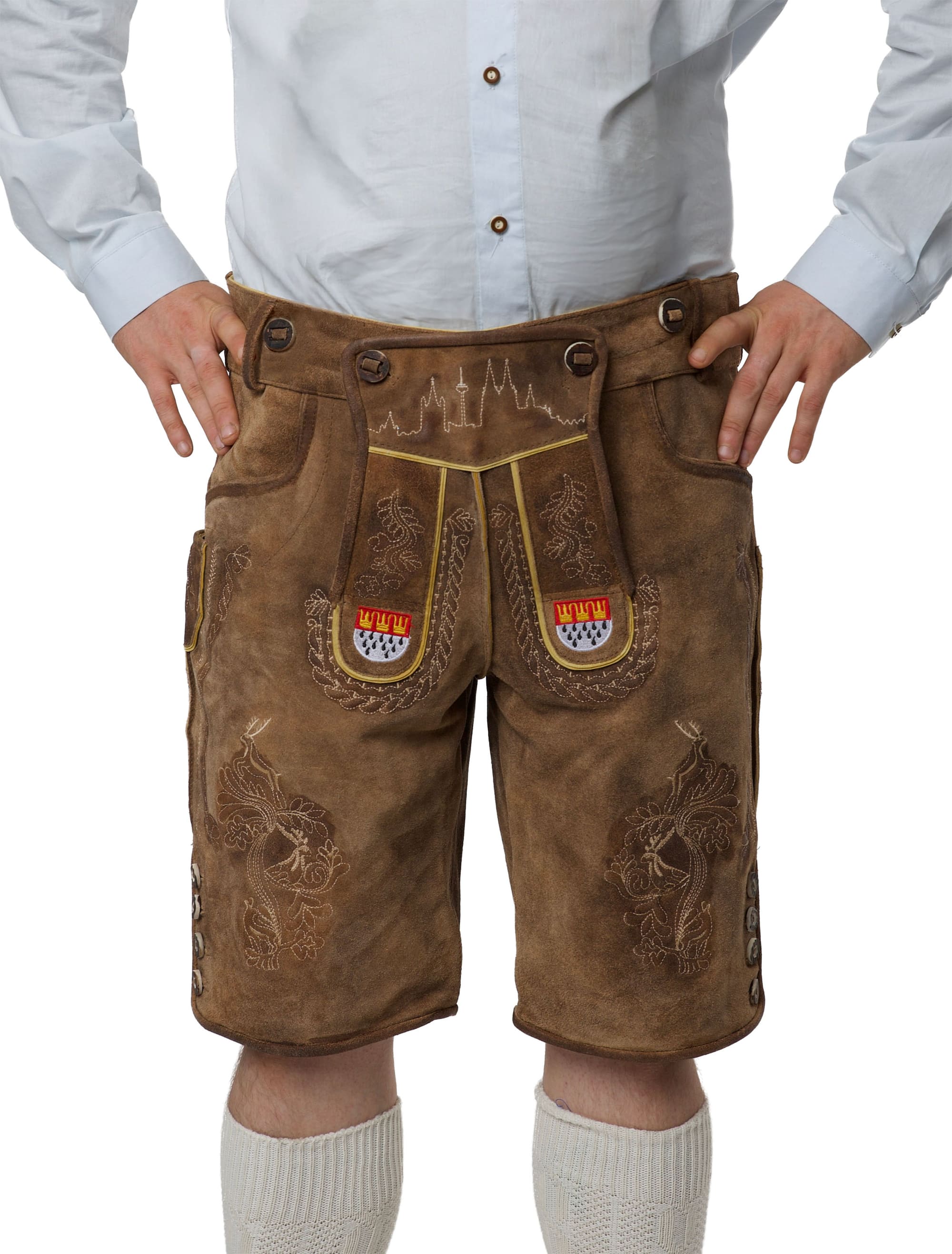 Lederhose Cologne kurz Herren braun S