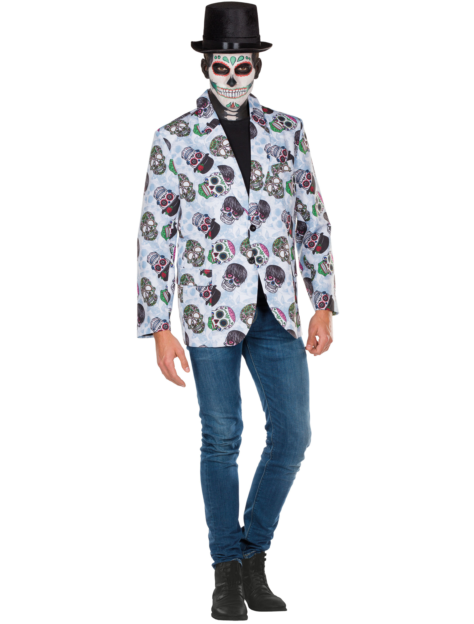 Jacke Totenköpfe Herren bunt 48