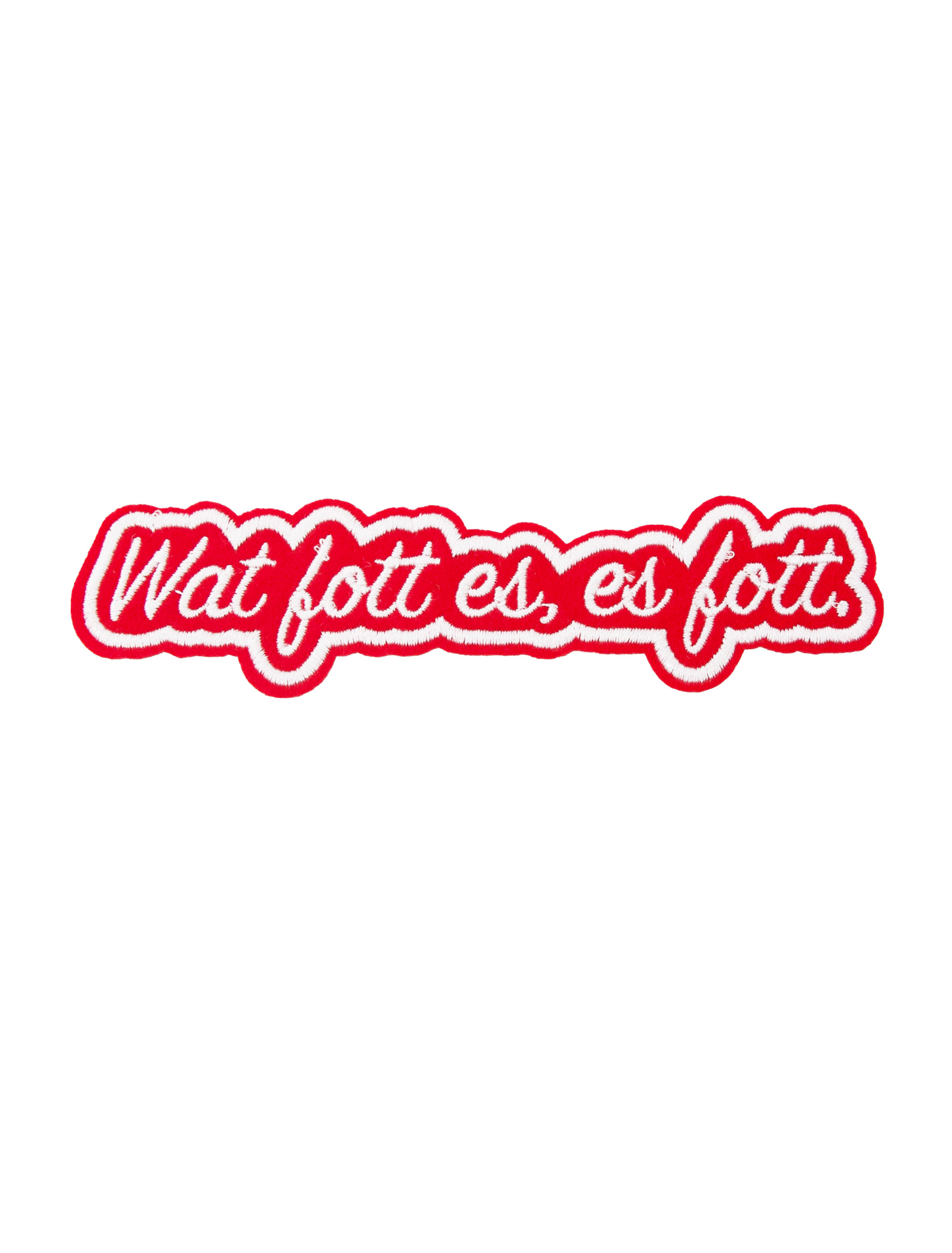 Bügelpatch Wat fott es, es fott 13cm rot/weiß