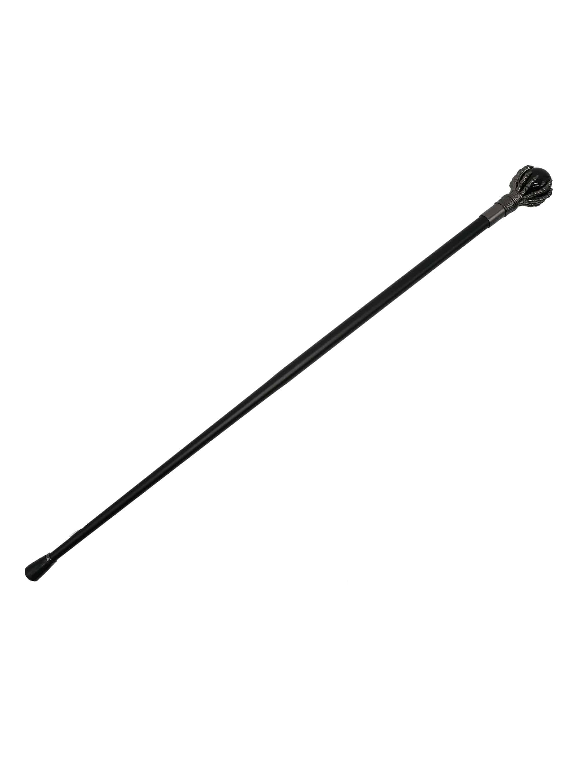 Gehstock mit Glaskugel schwarz