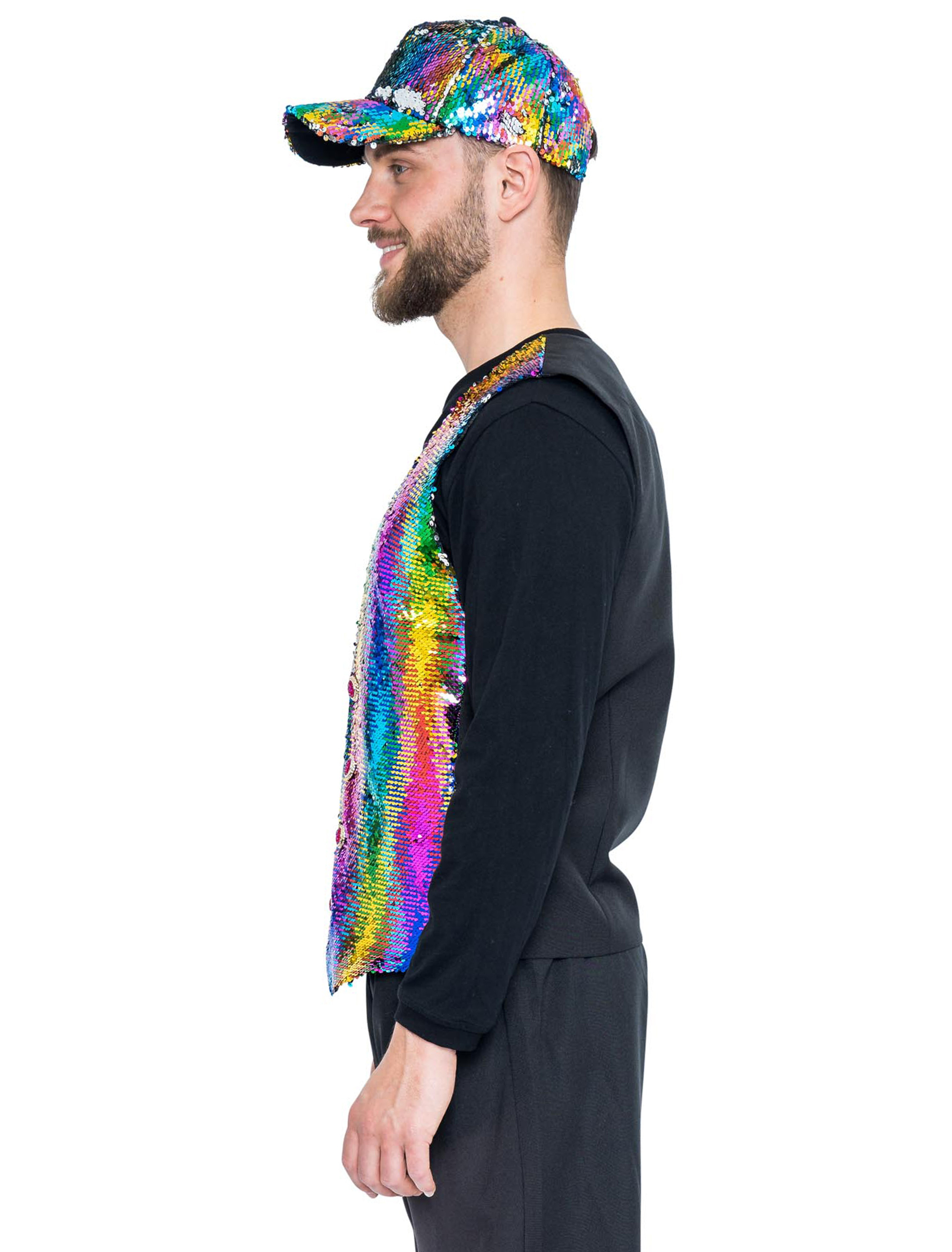Weste Wendepailletten Herren mehrfarbig L/XL