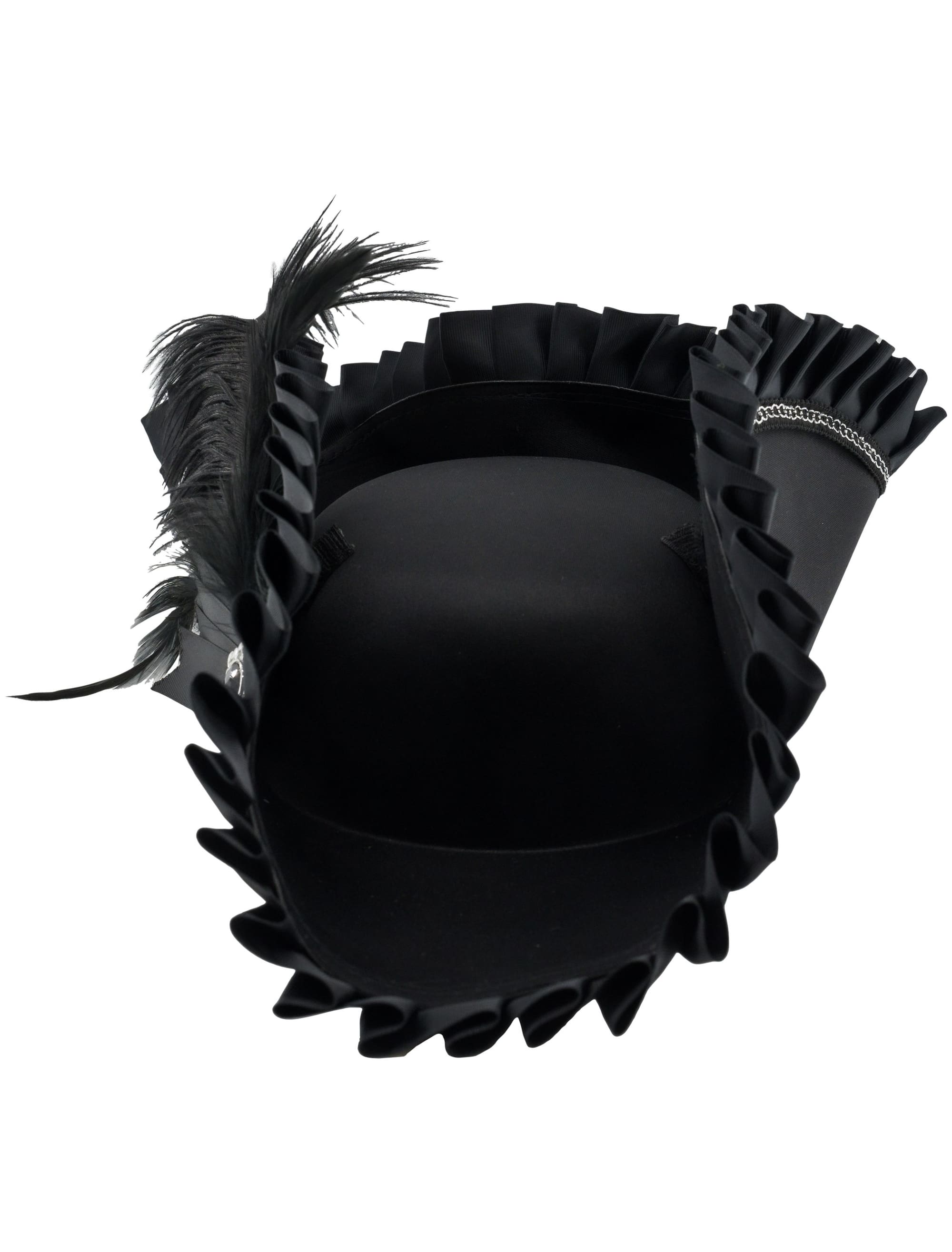 Piratenhut mit Rüschenbesatz schwarz 57