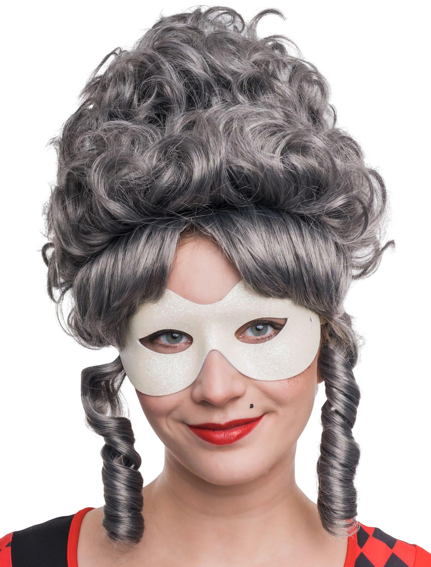 Venezianische Maske mit Glitzer weiß