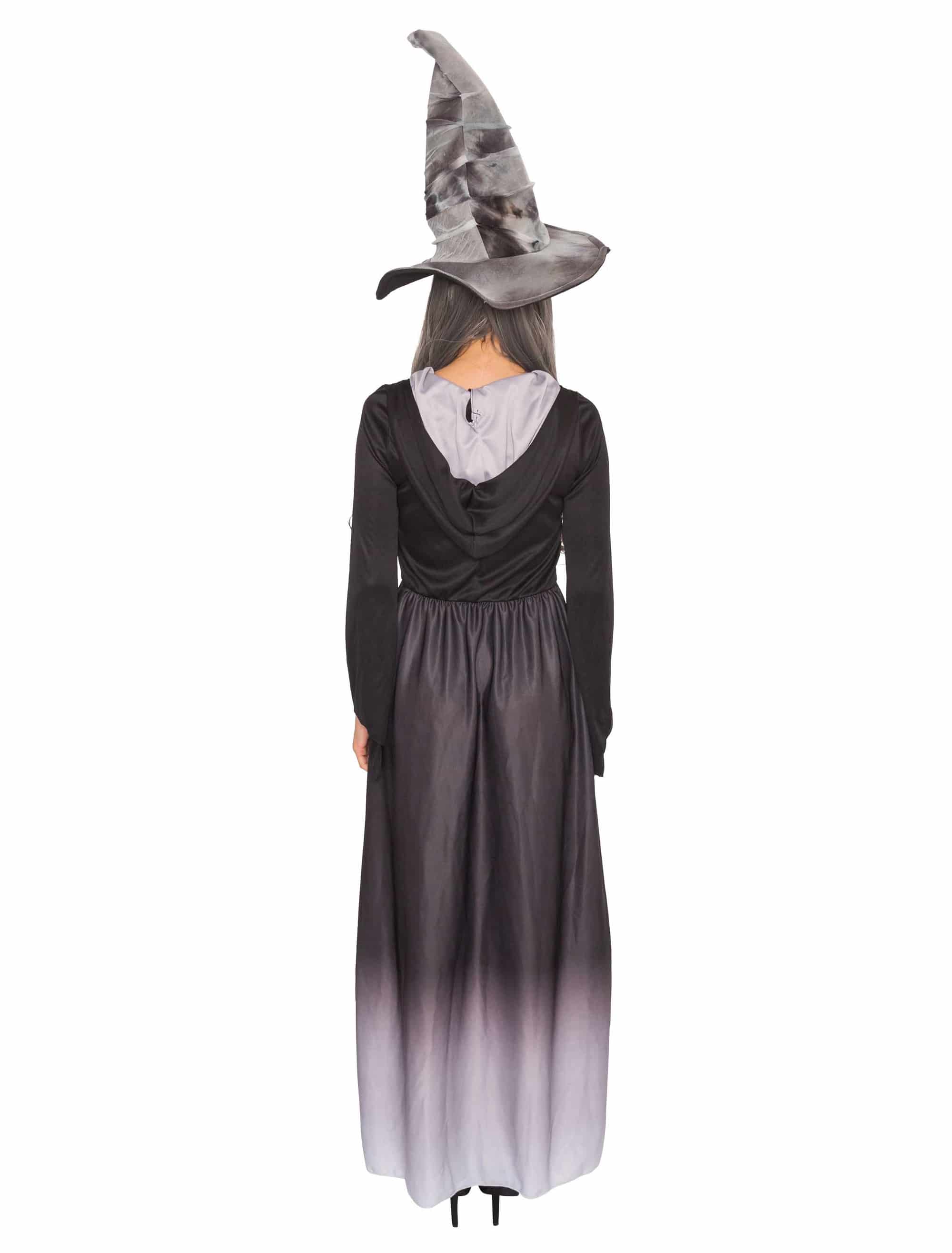 Kleid Halloween mit Kapuze Damen schwarz S