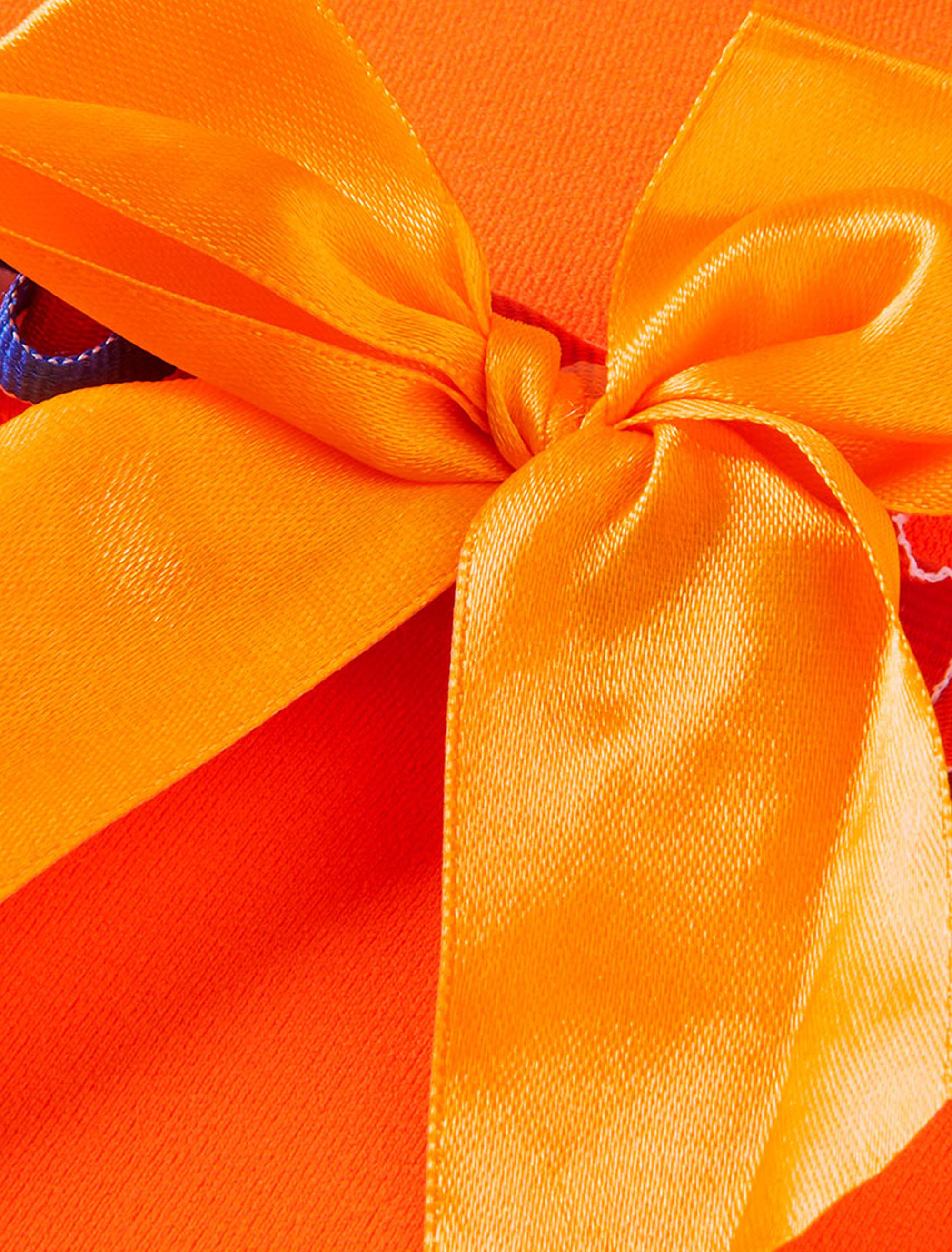 Overknee Strümpfe mit Schleife orange one size