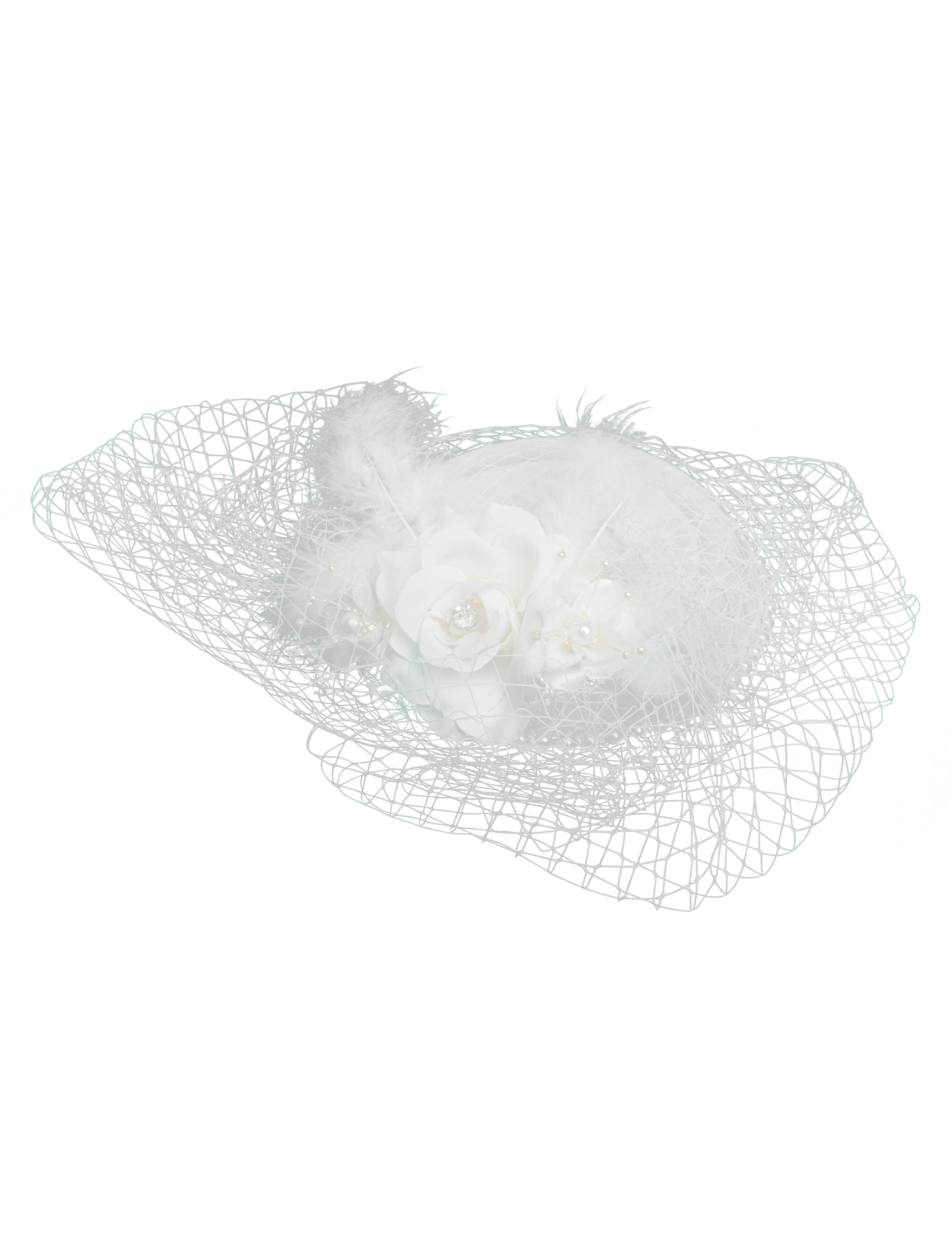 Fascinator mit Clips weiß