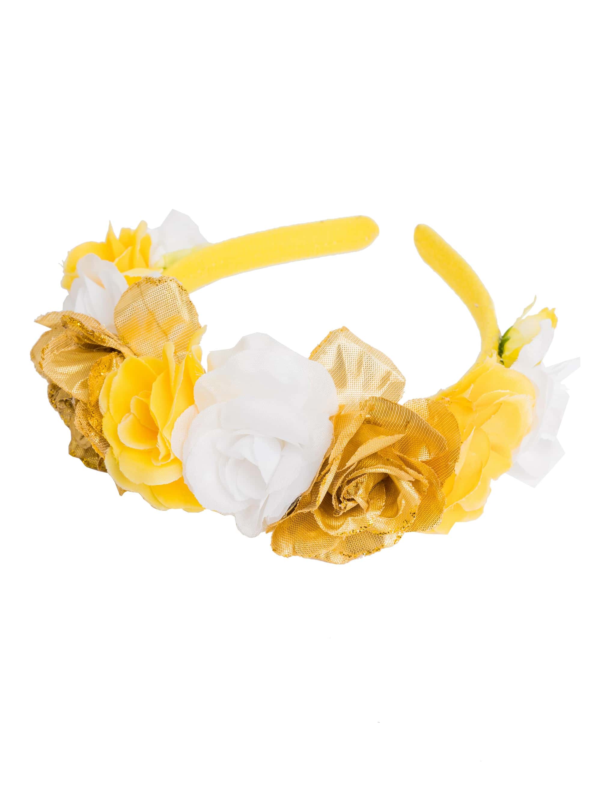 JIS Haarreif mit Blumen Jeck im Sunnesching gelb/weiß