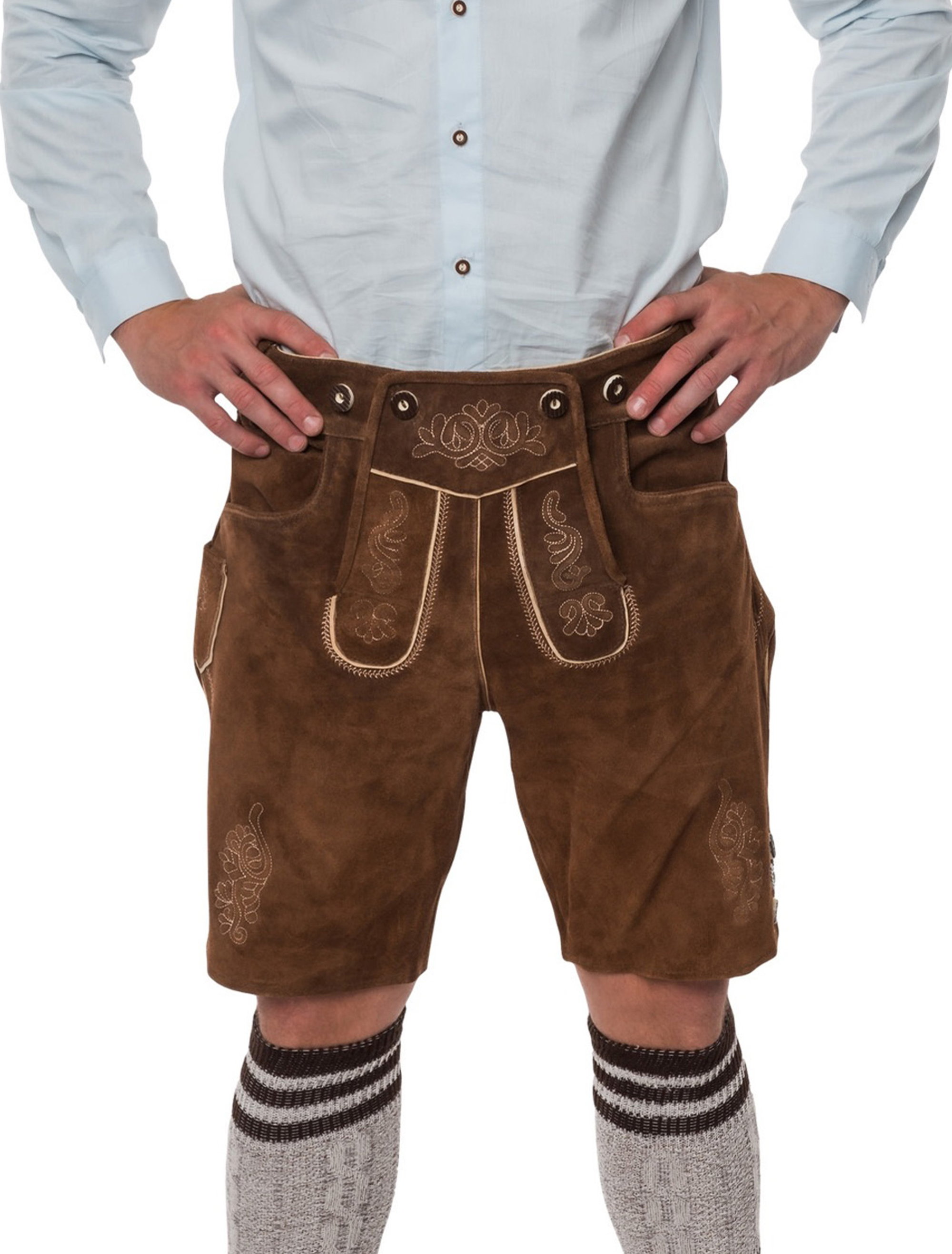 Lederhose Seppl kurz Herren dunkelbraun 5XL