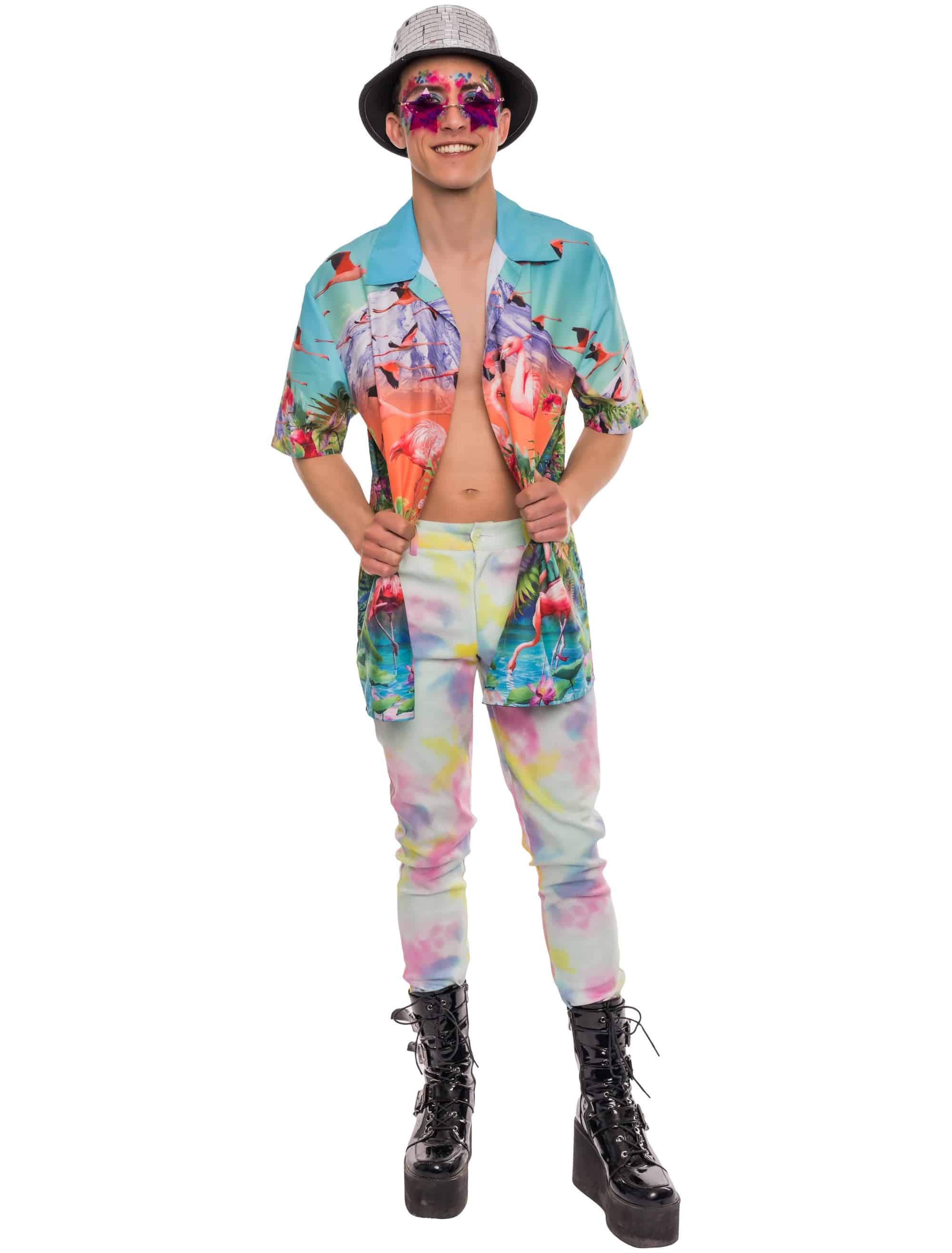 Hawaiihemd Print Herren türkis L
