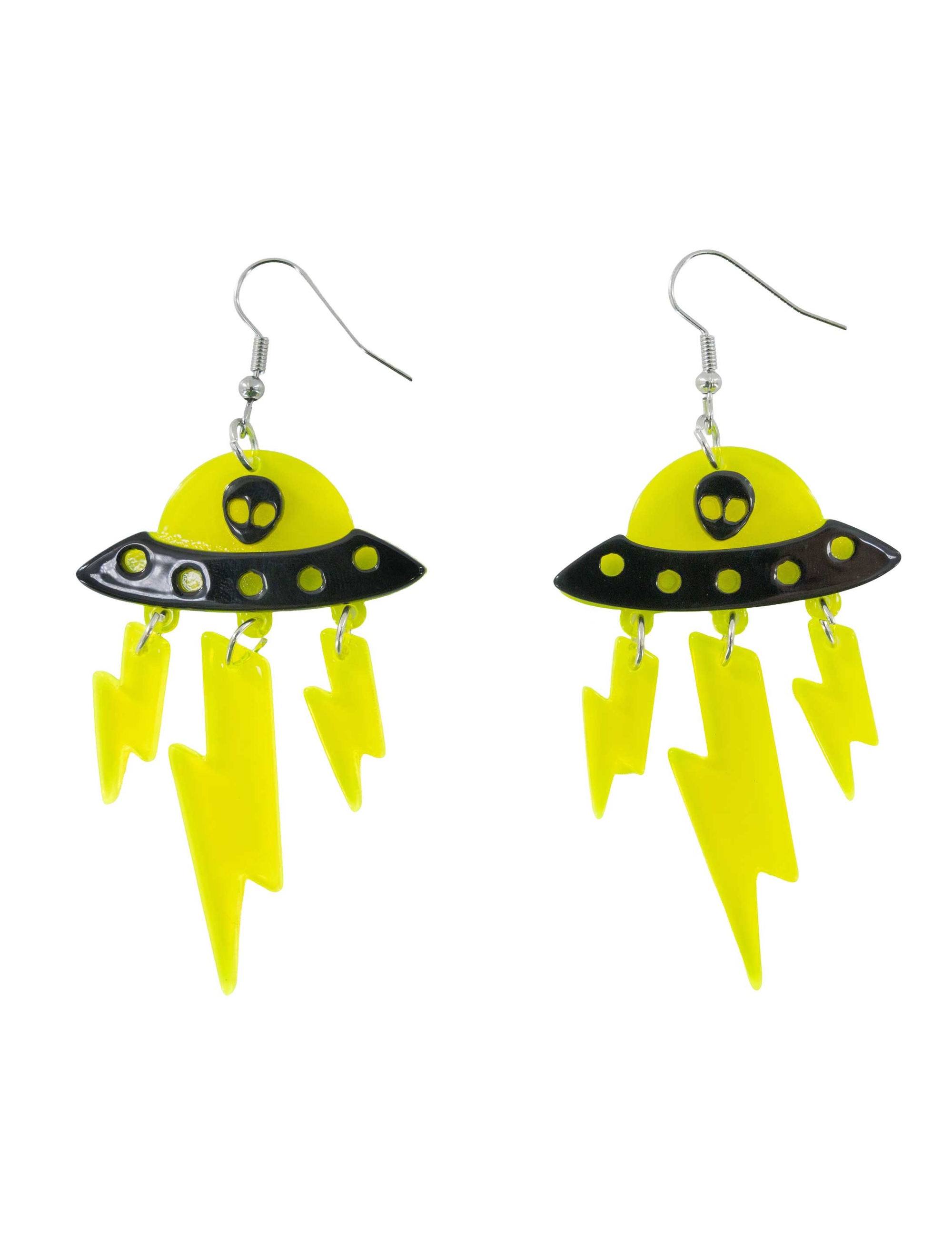 Ohrringe UFO neongelb