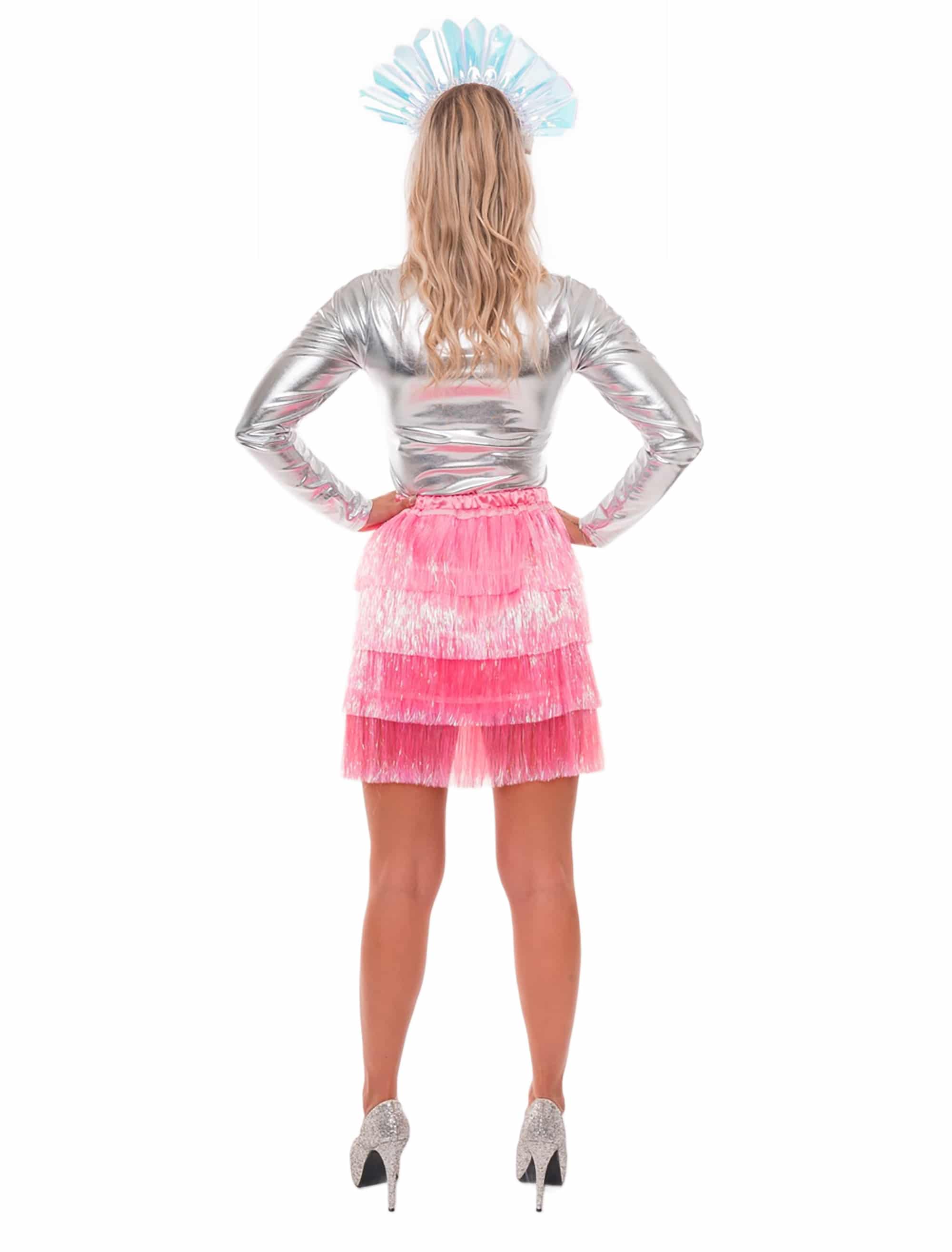 Rock Lametta fein Damen neonpink S/M