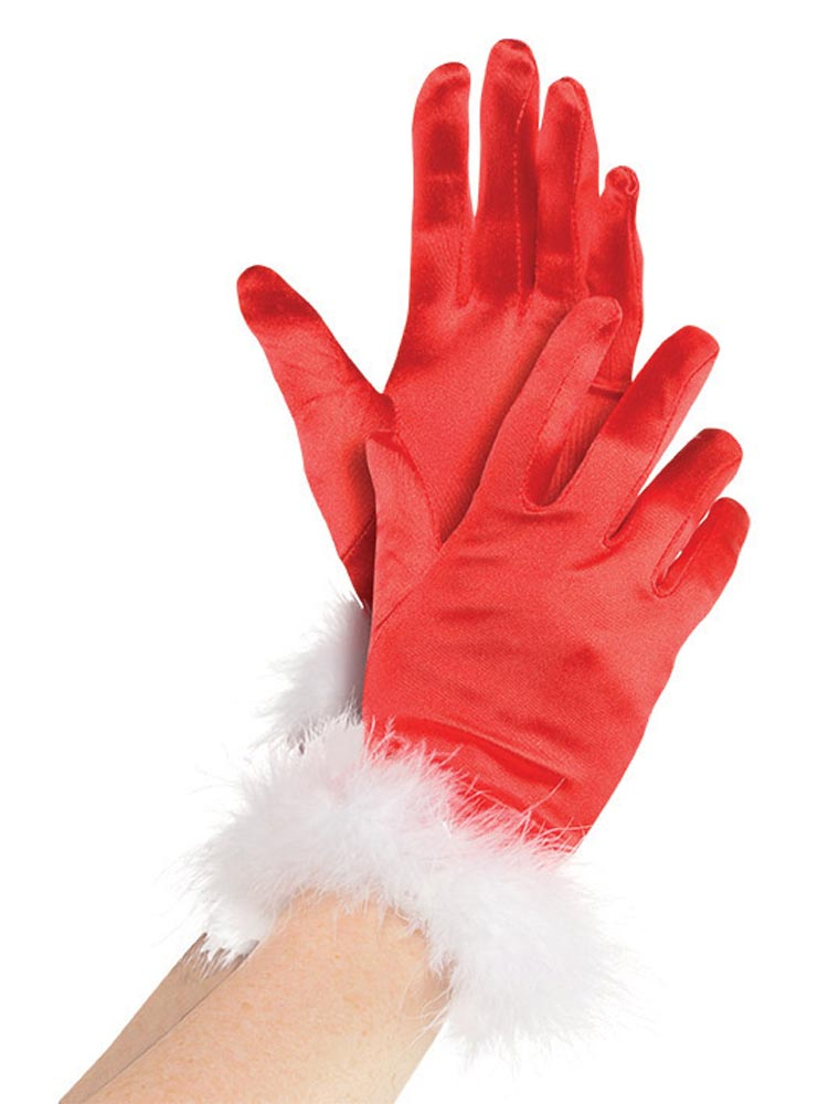 Handschuhe Santa Claus Damen rot/weiß one size