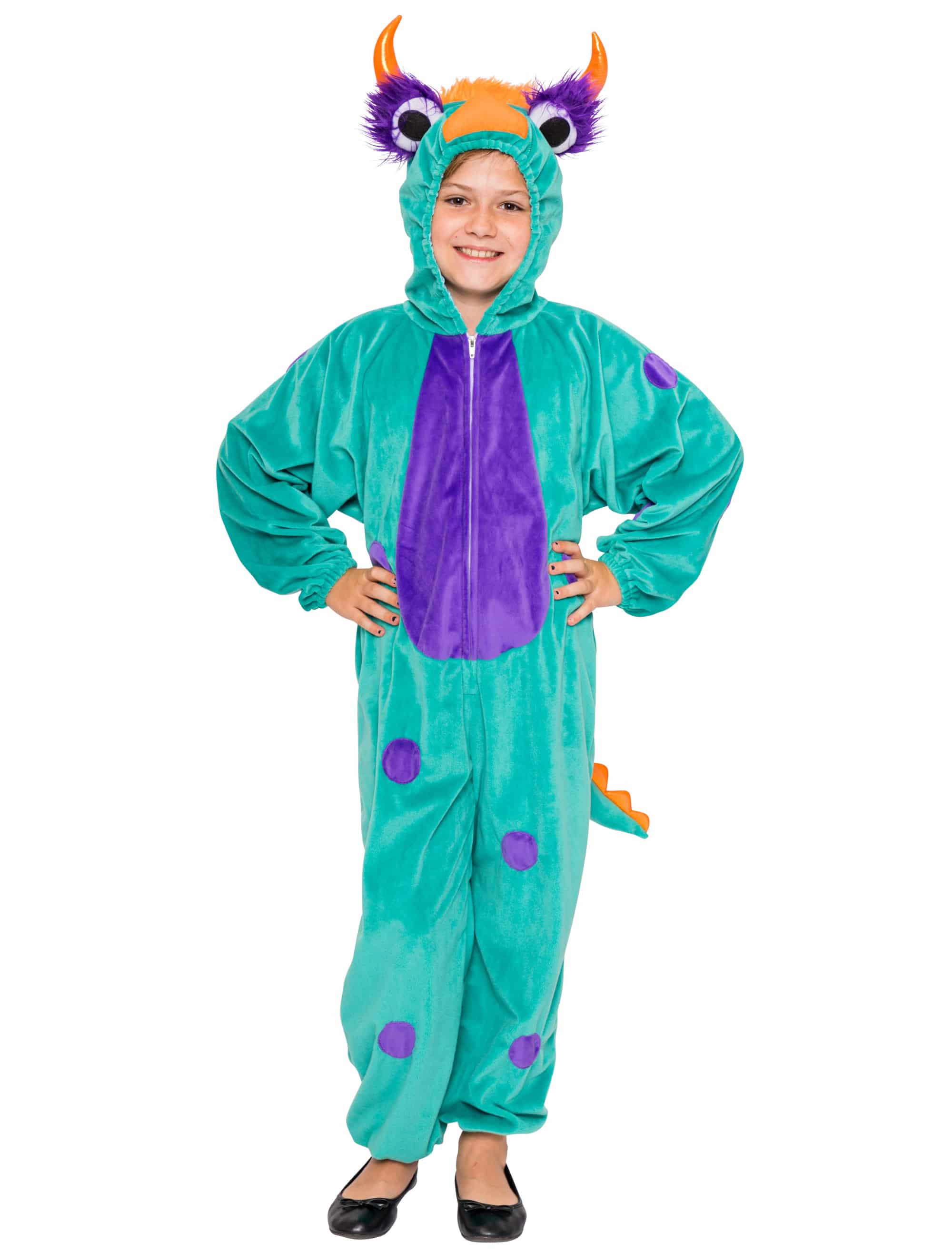 Overall Monster Plüsch Kinder grün 140-164