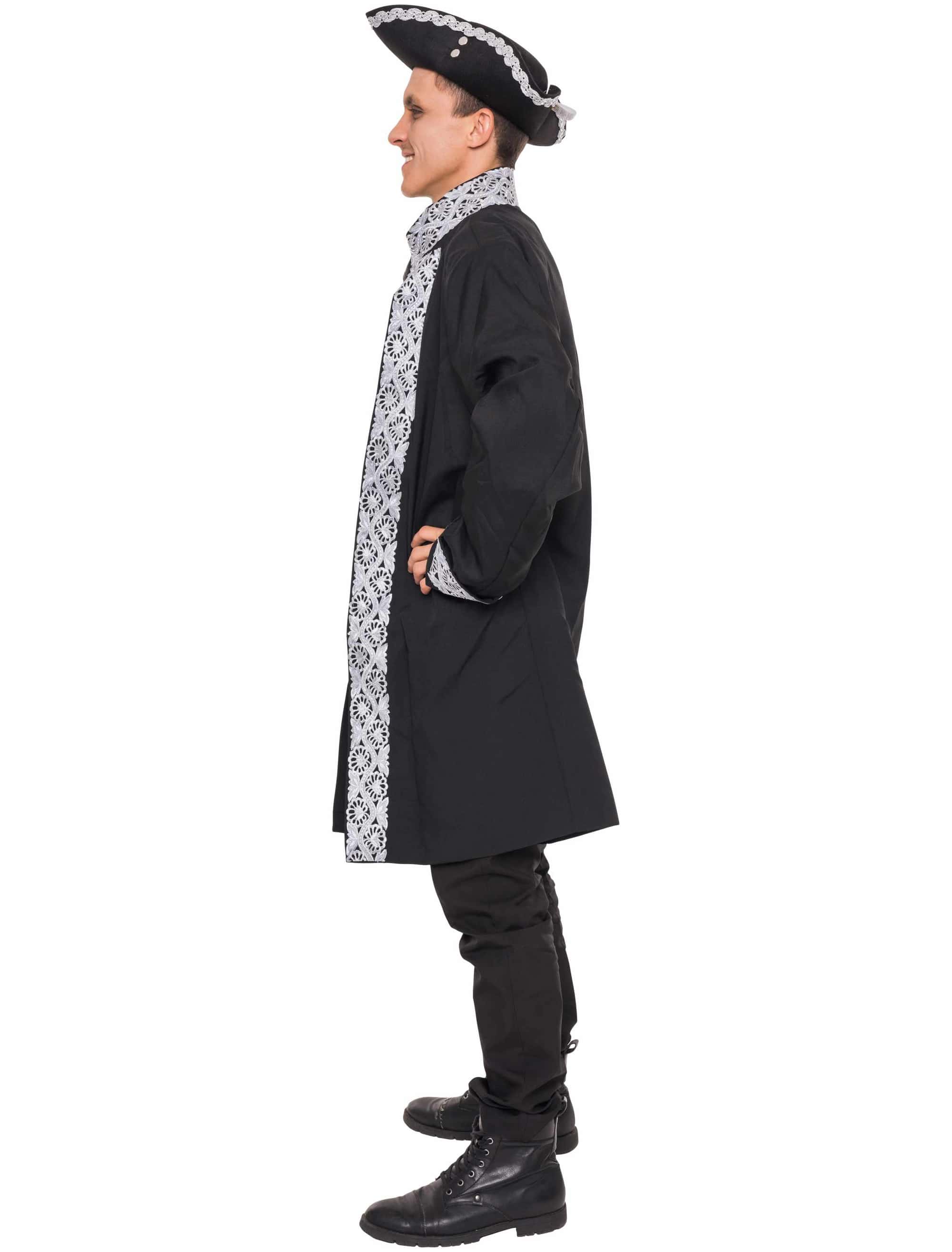 Jacke Pirat Herren schwarz/silber 4XL/5XL