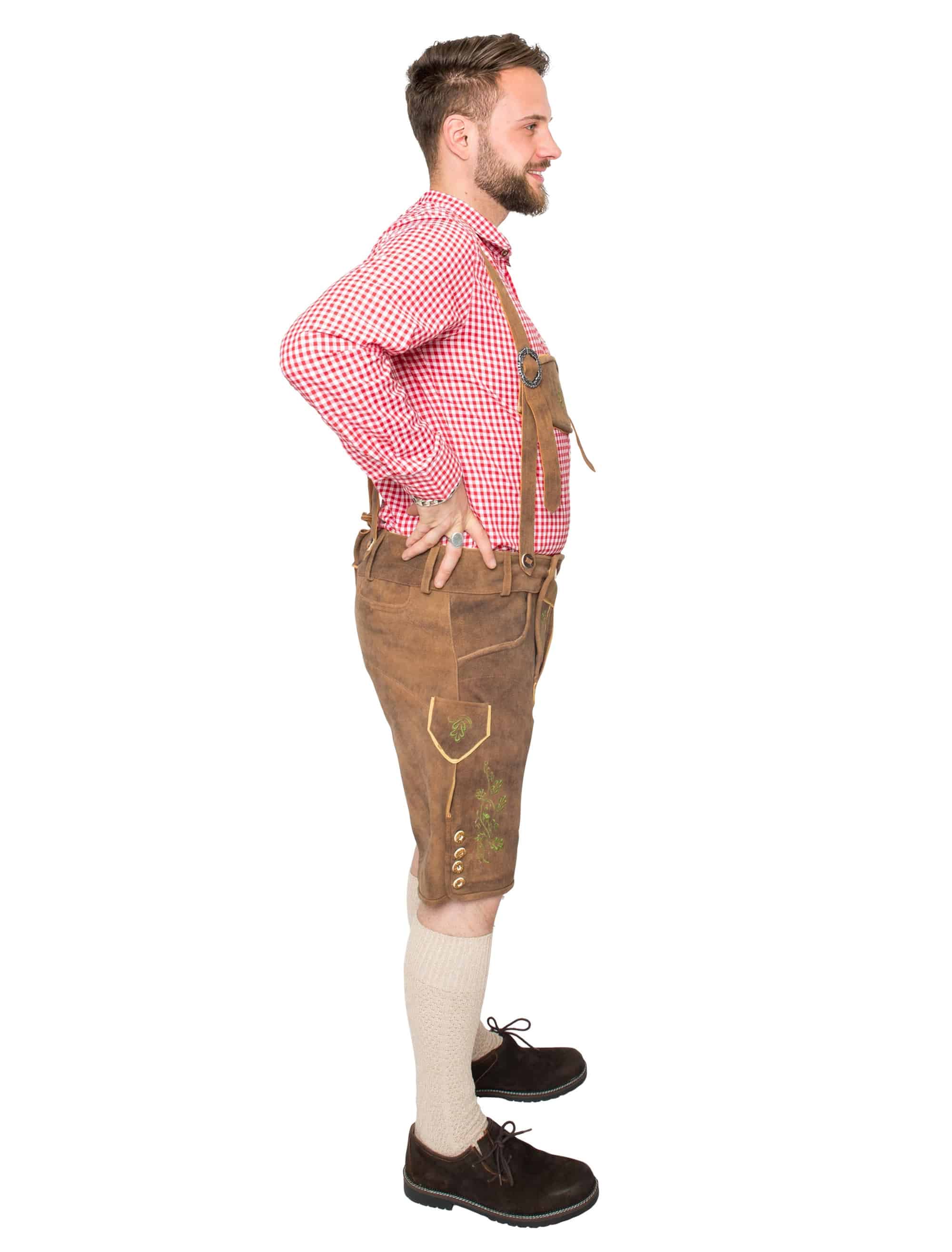 Lederhose kurz Reh Herren hellbraun M