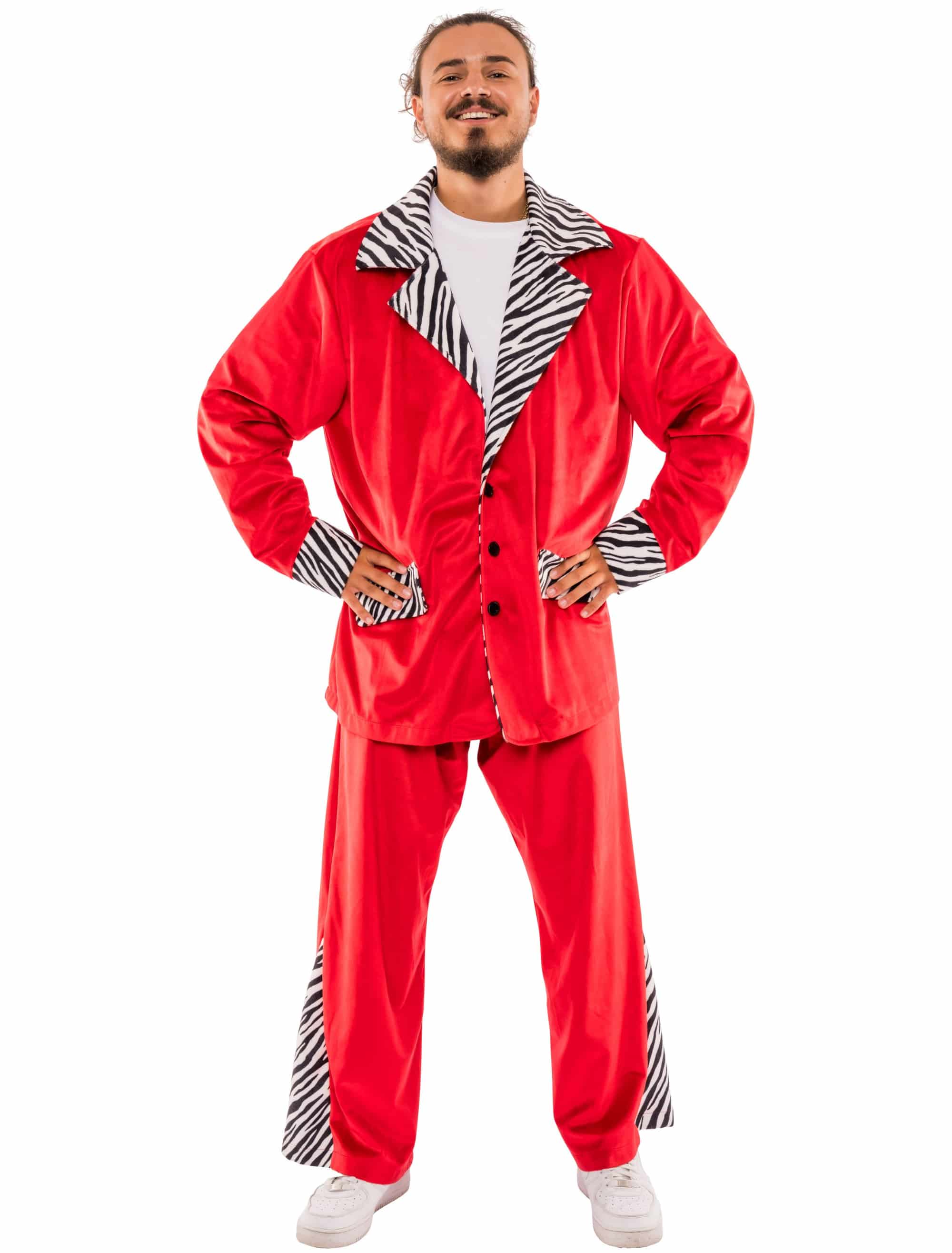 Anzug Zebra Animal print Herren rot 2XL/3XL