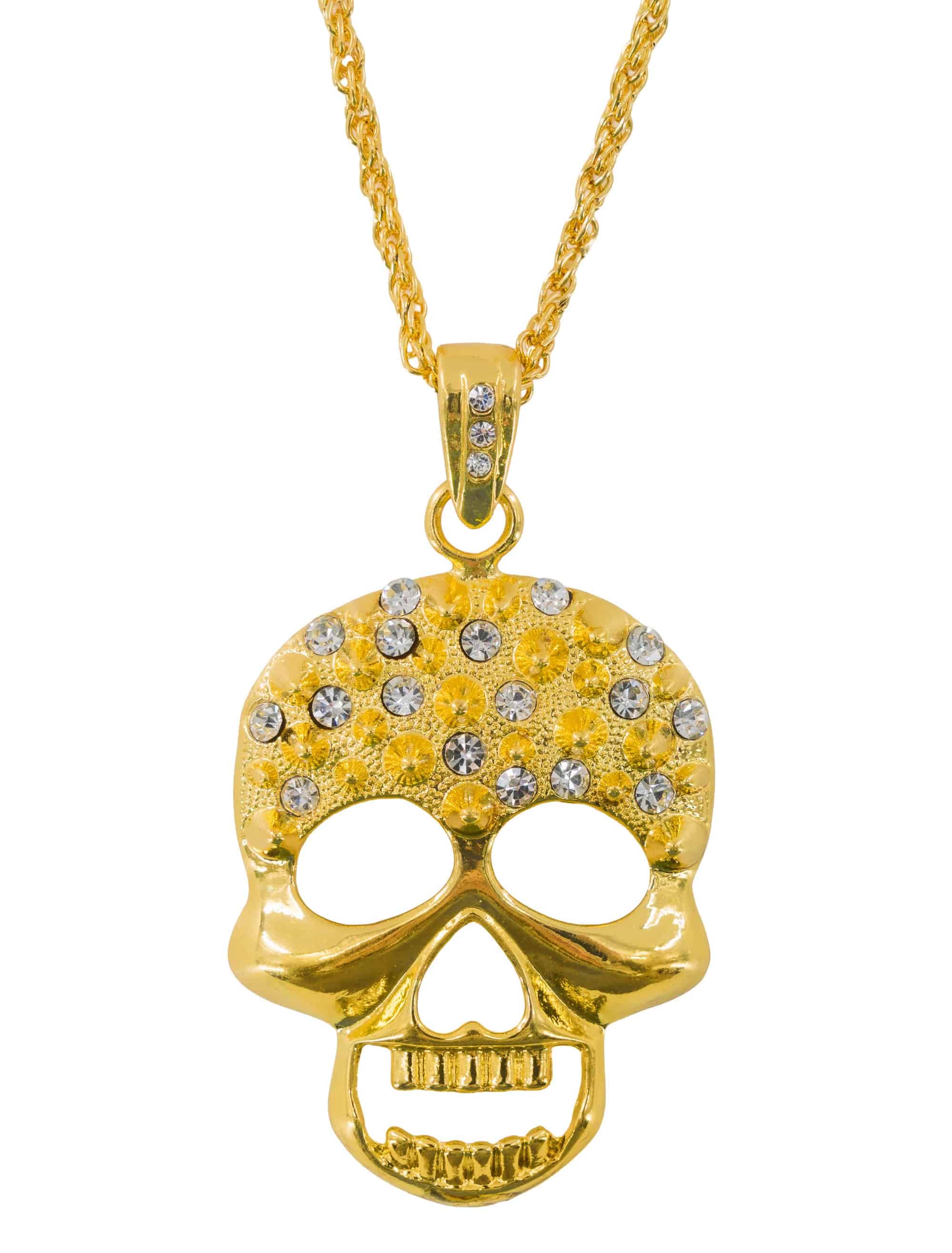 Halskette Totenkopf gold