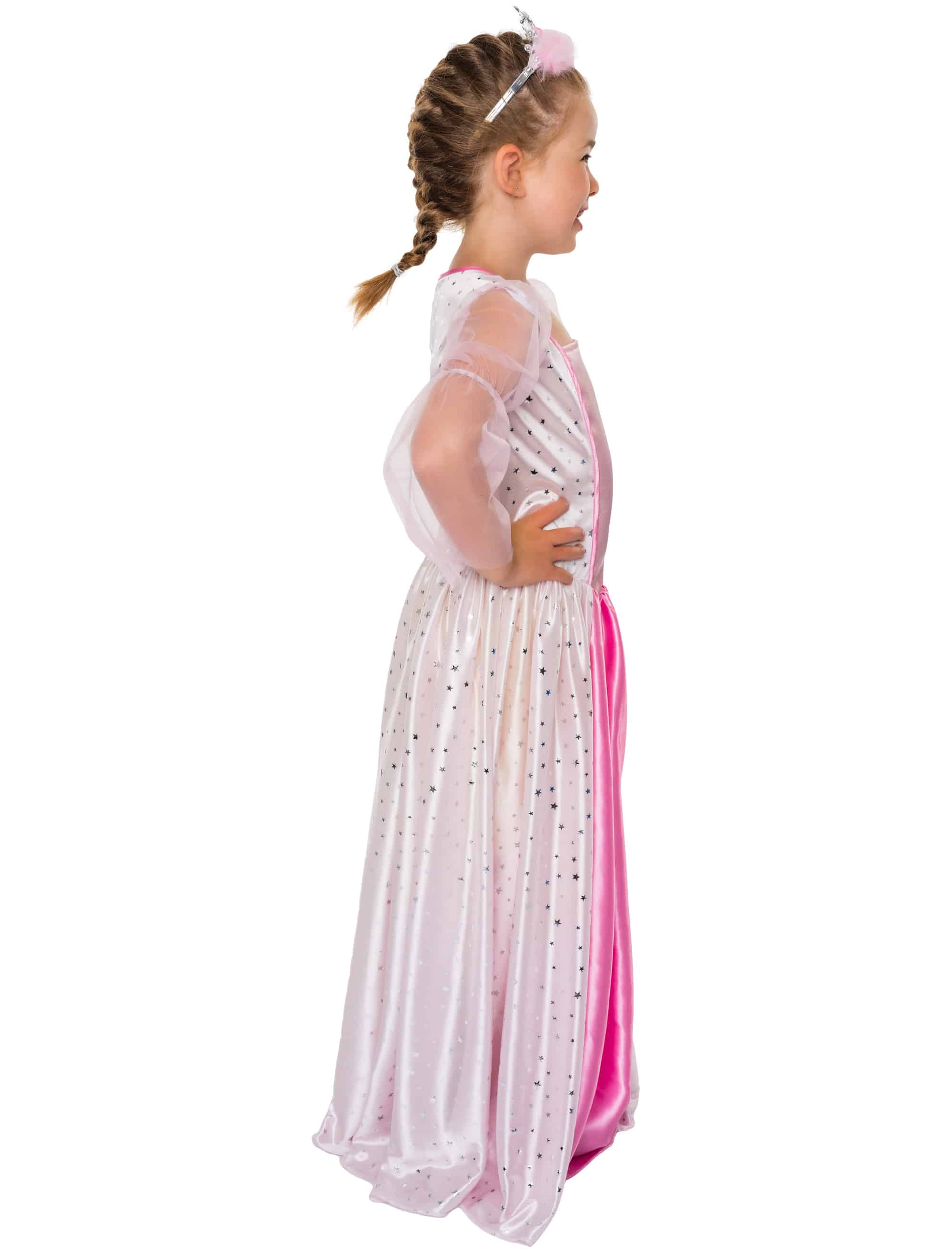 Kleid mit Sternen Prinzessin Kinder rosa 104