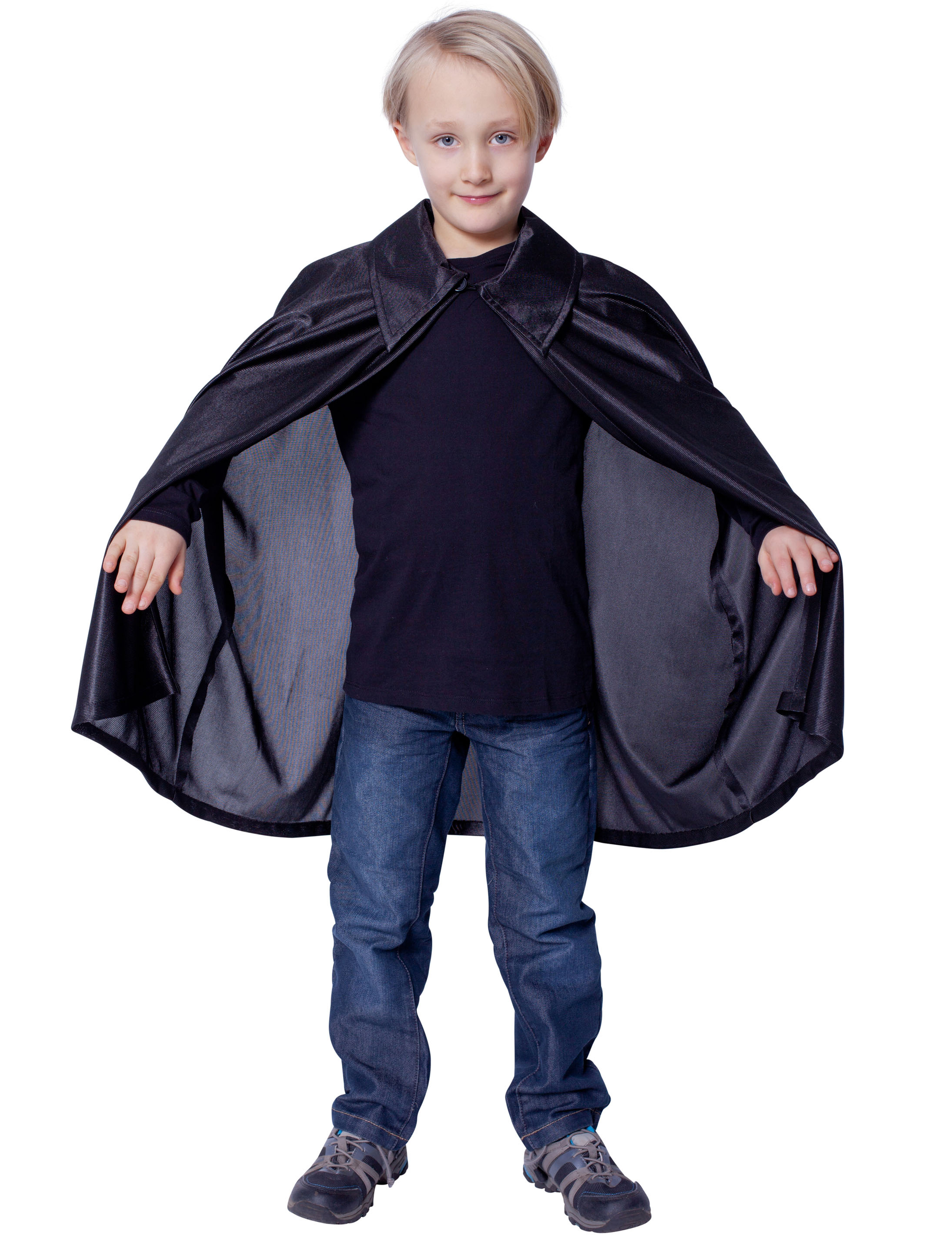 Cape mit Kragen Kinder schwarz one size