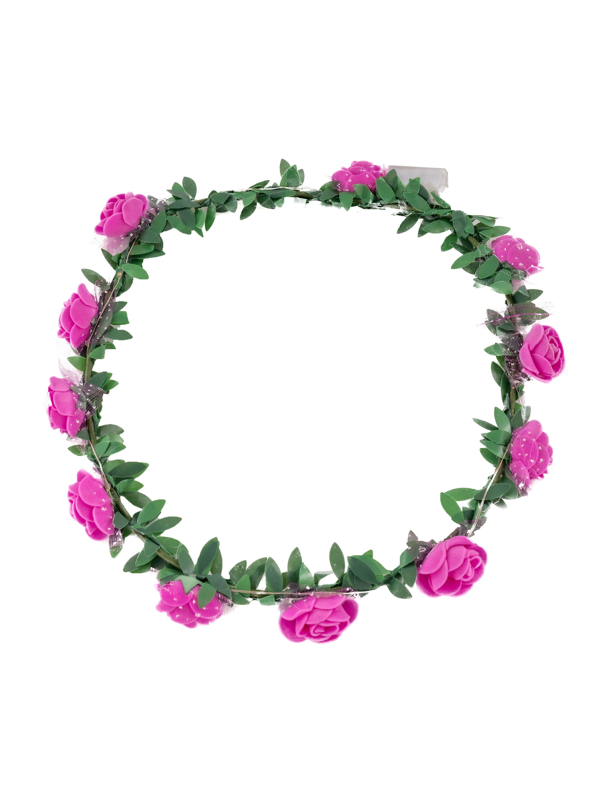 Blumenhaarkranz mit LED pink