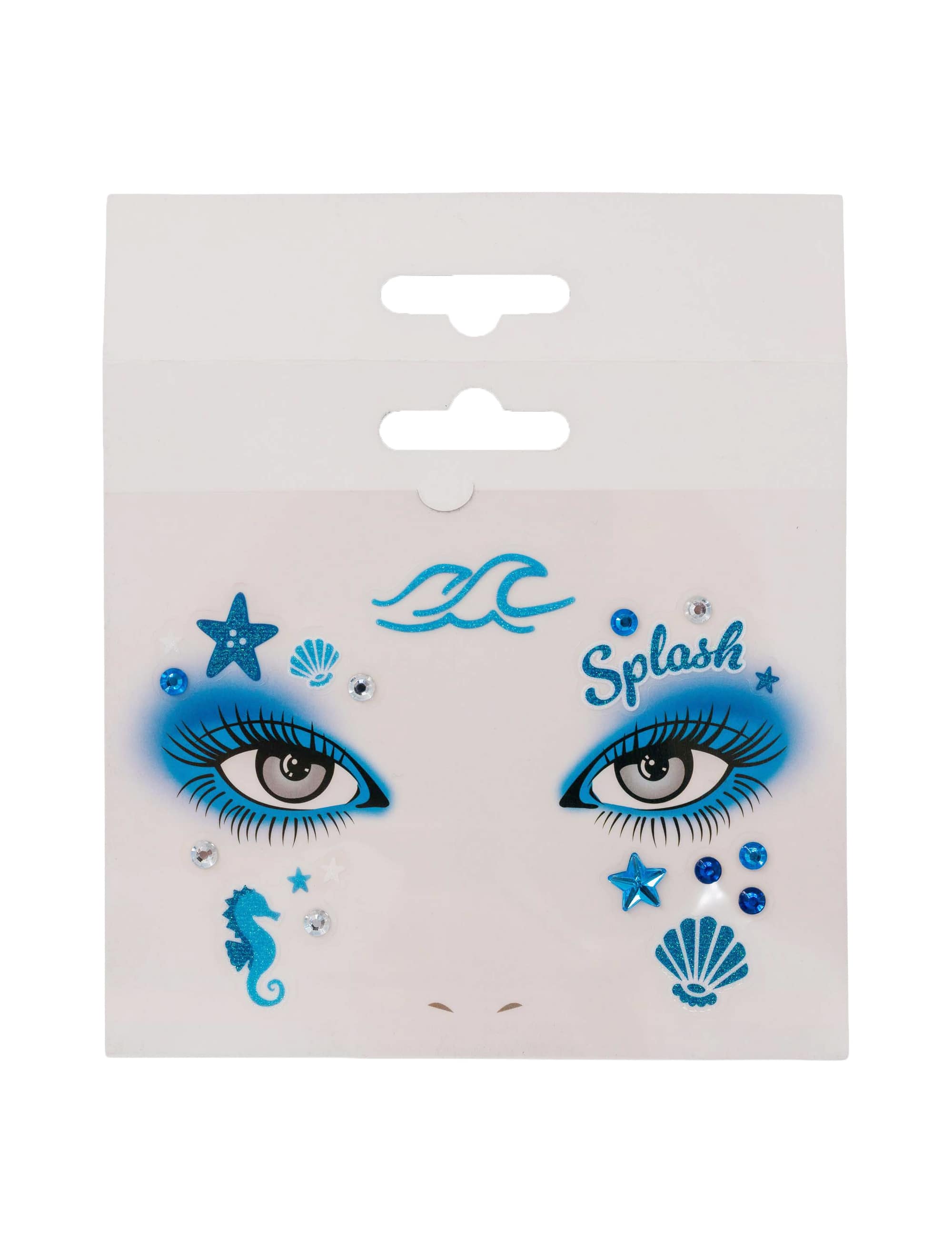 Gesichtstattoo Ozean blau