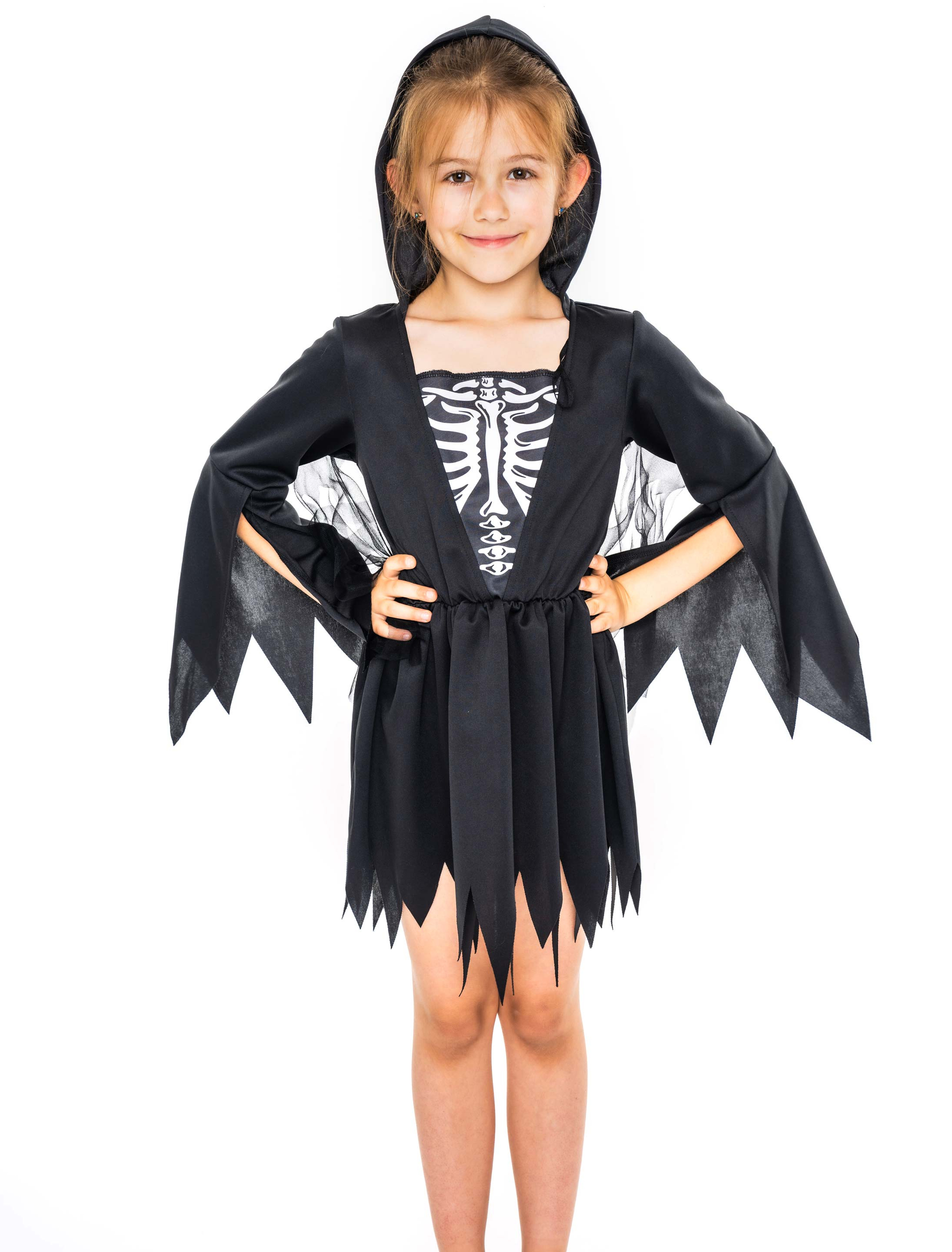 Kleid mit Skelett schwarz 98/104