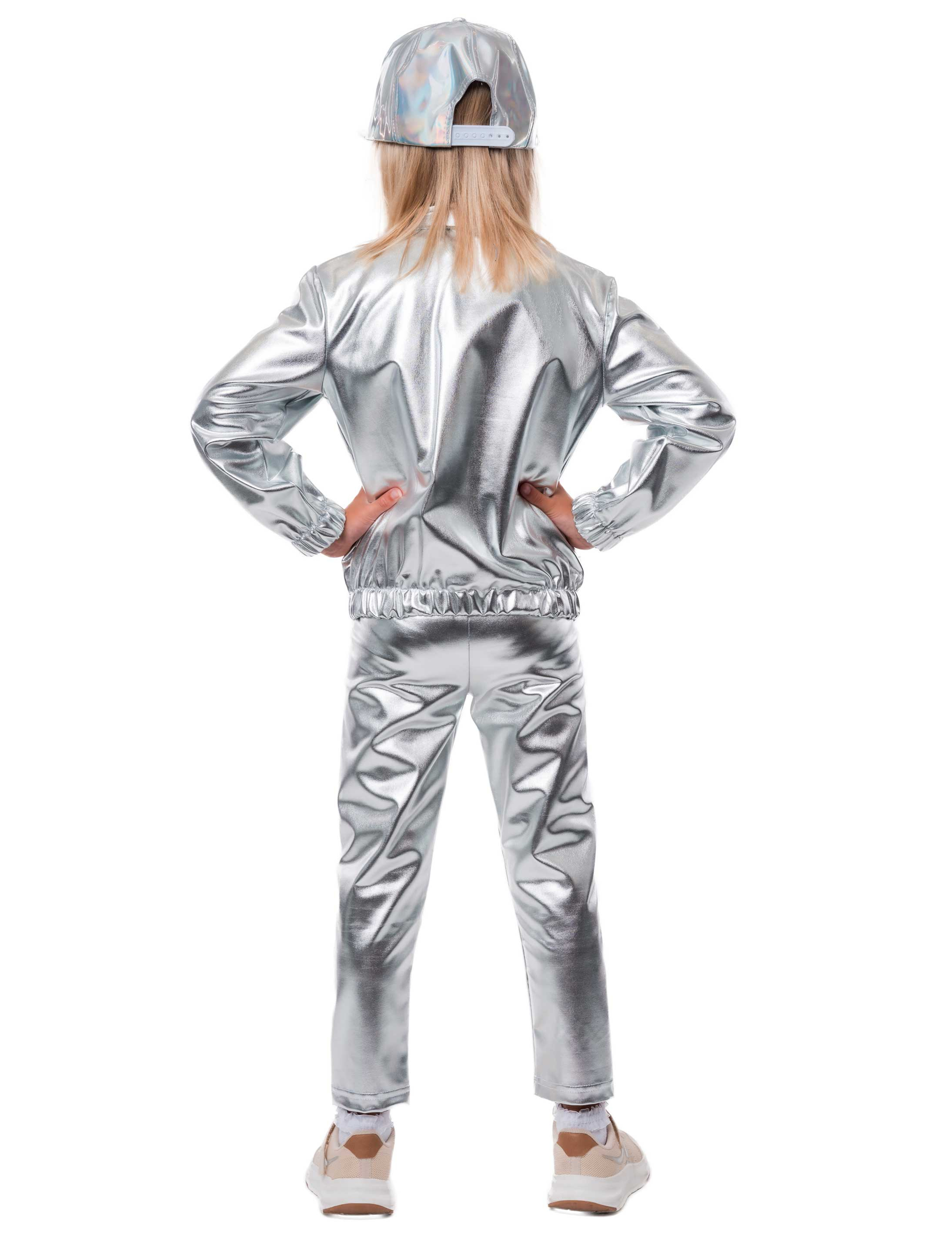 Leggings Metallic Kinder silber 116