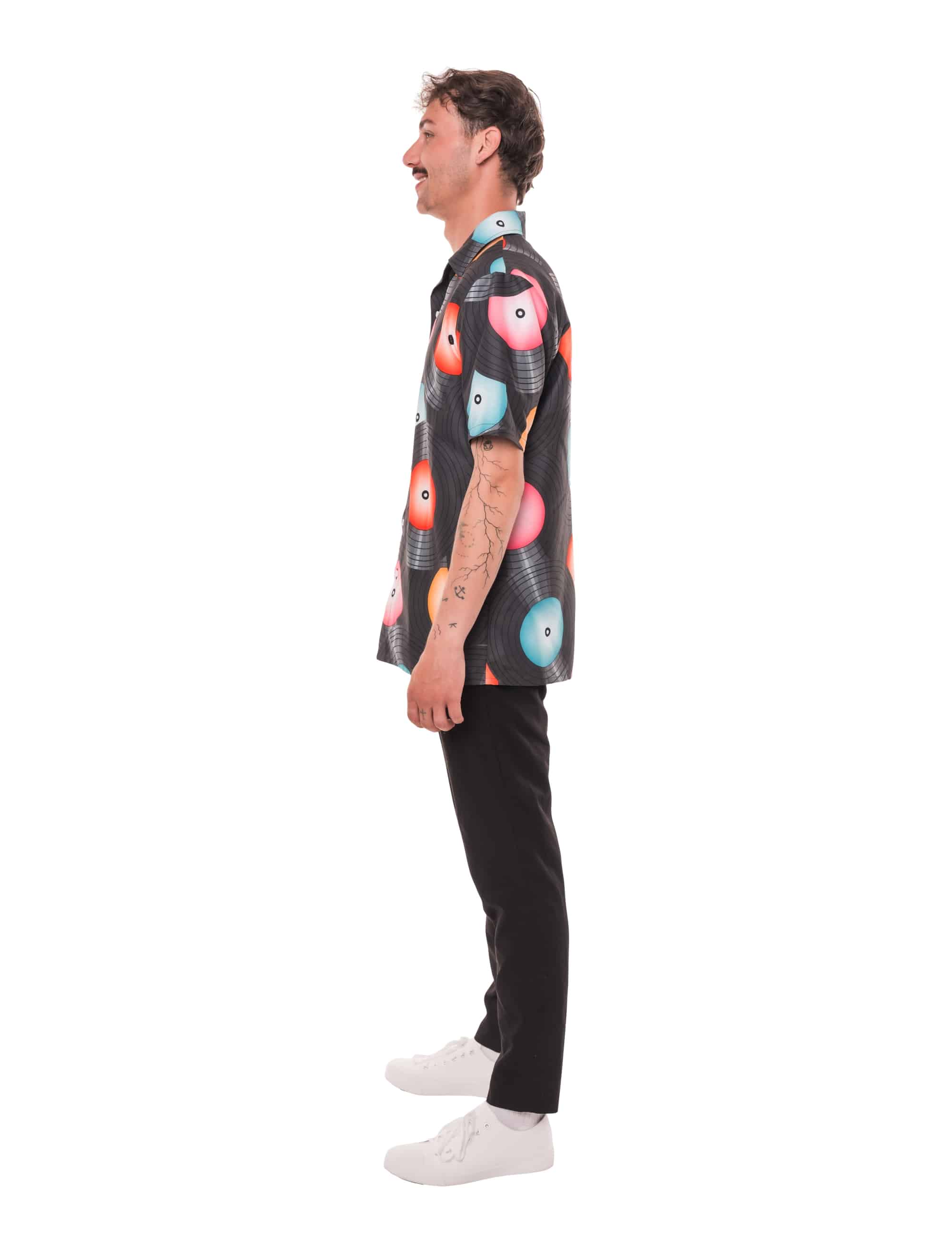 Hemd Schallplatte Herren bunt 2XL/3XL